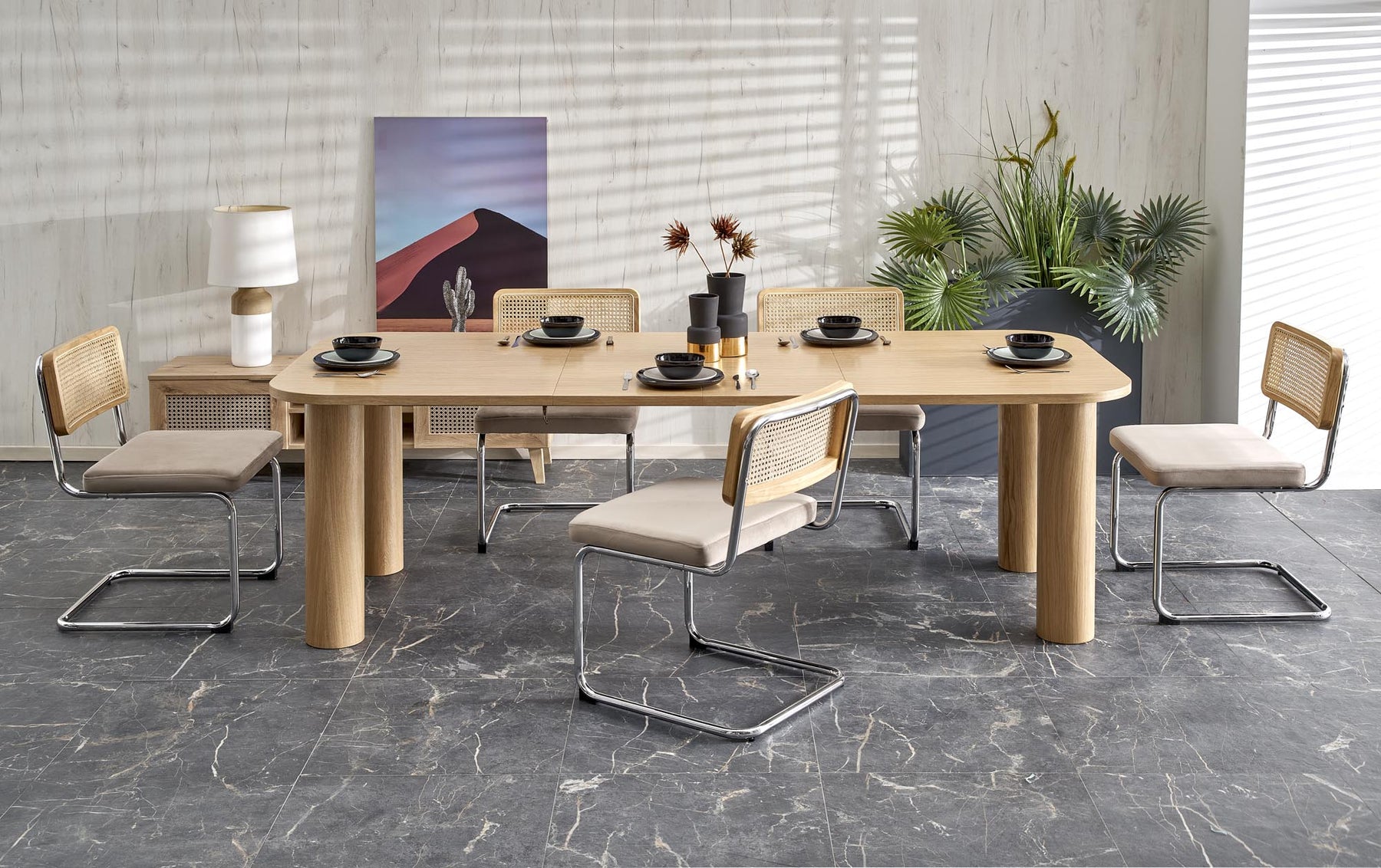 Tavolo per 4/6 persone tondo rovere Honos