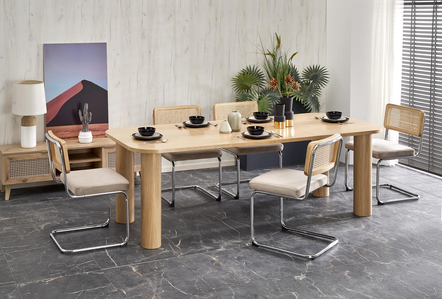 Tavolo per 4/6 persone tondo rovere Honos