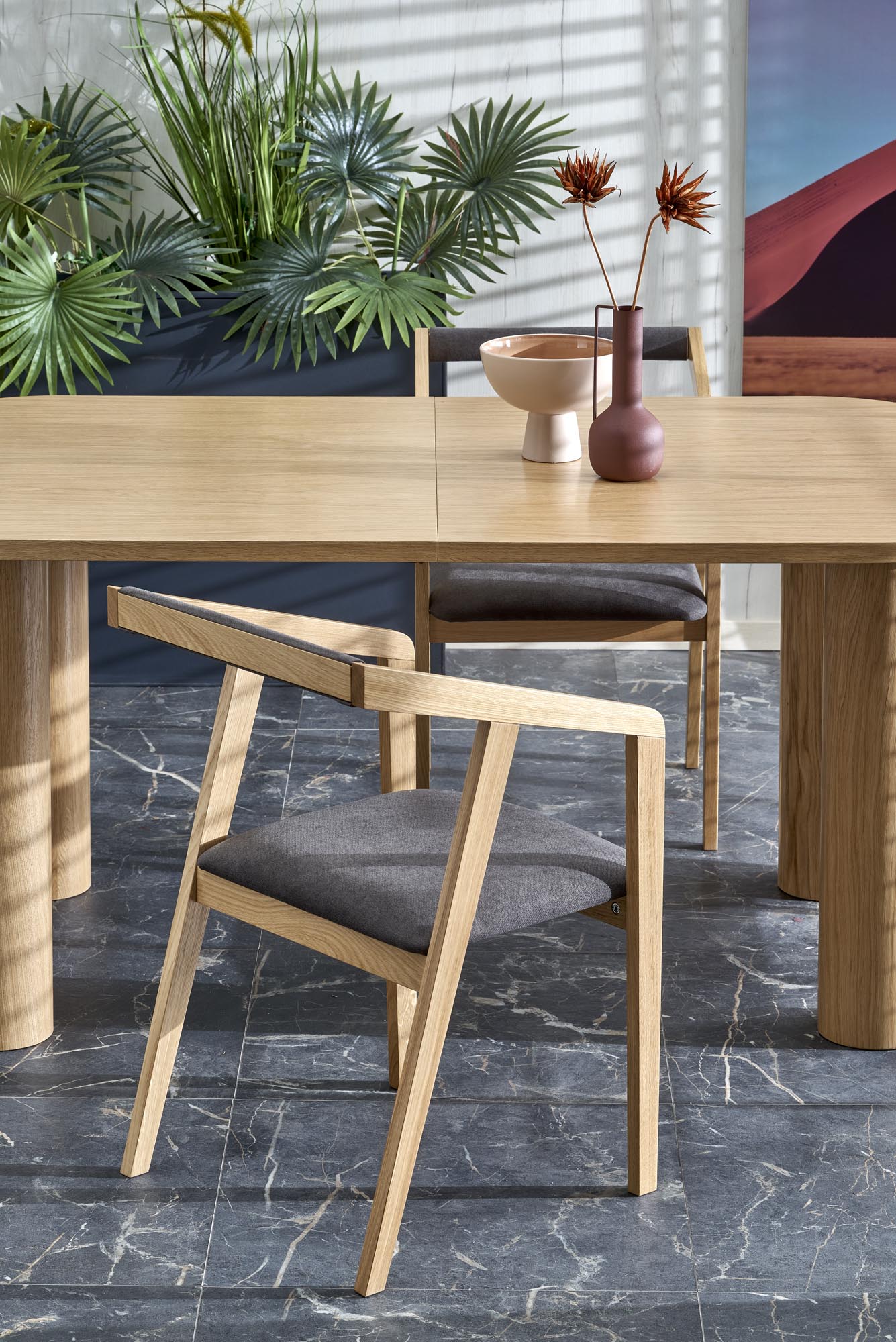 Tavolo per 4/6 persone tondo rovere Honos
