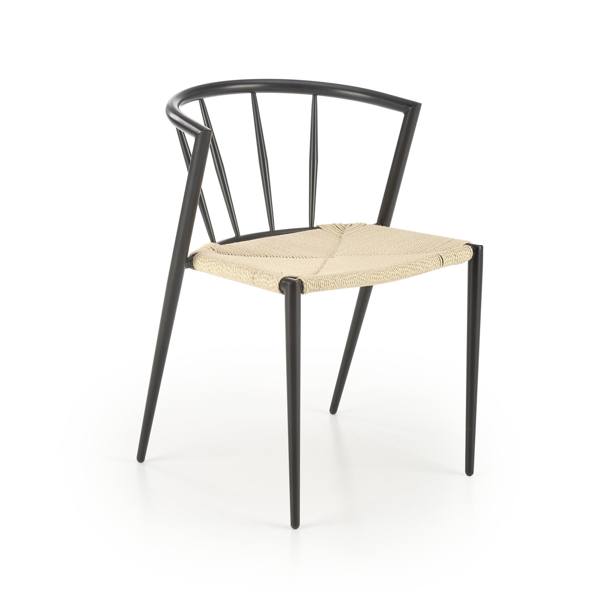 Sedia in corda e acciaio Risa 51x44 cm