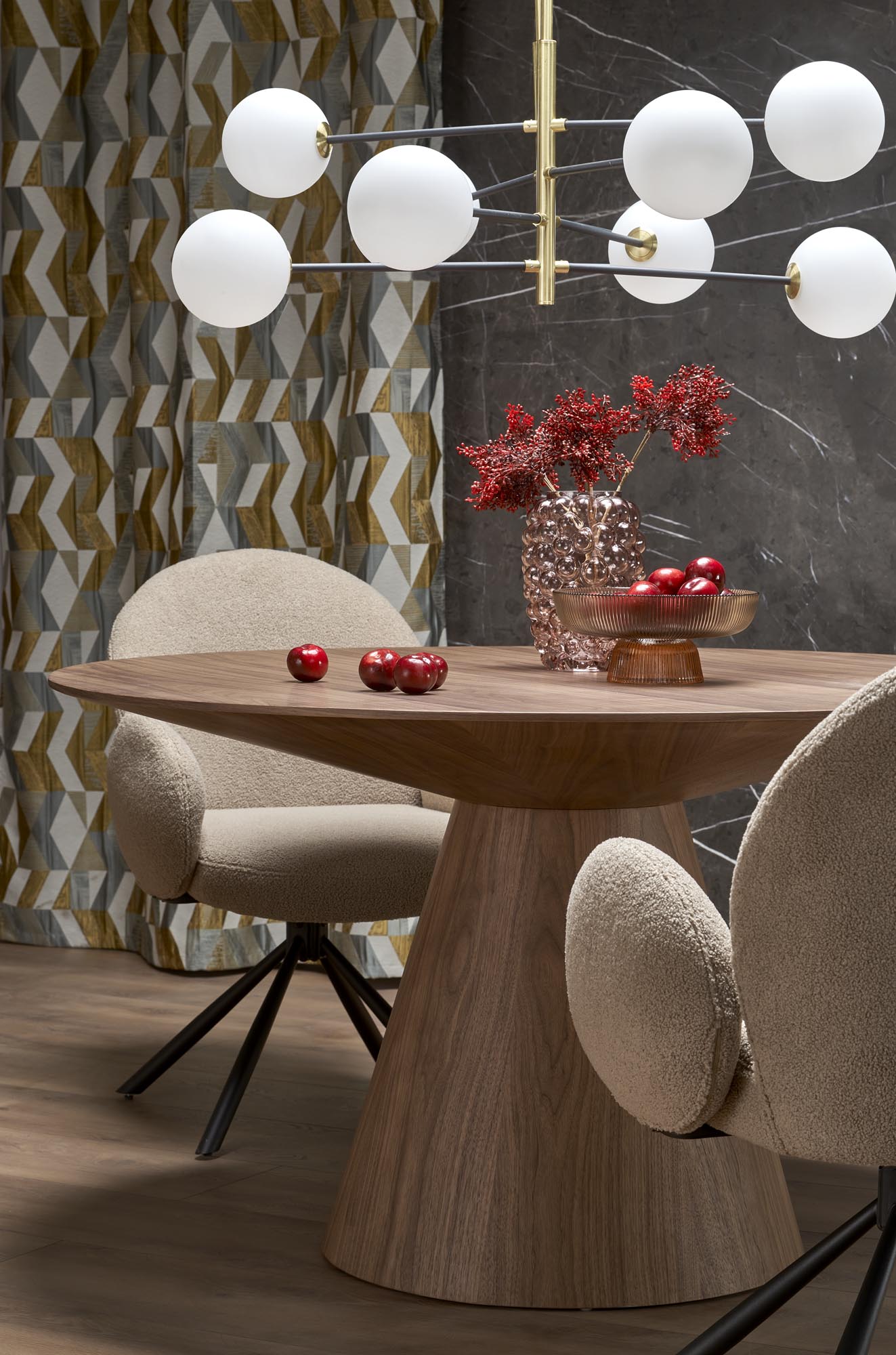 Tavolo rotondo per 4 persone rovere Topazio 136x78 cm