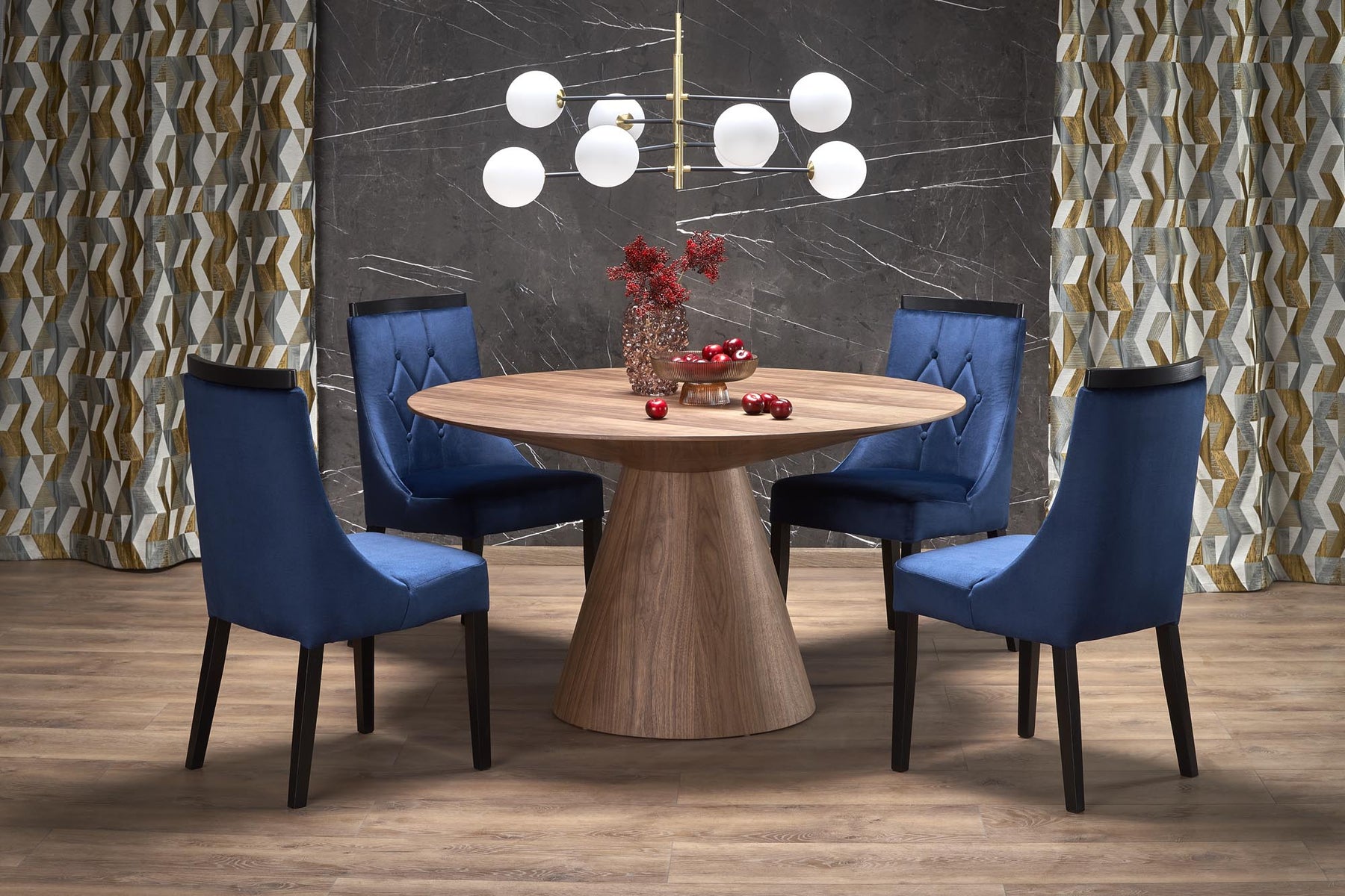 Tavolo rotondo per 4 persone rovere Topazio 136x78 cm