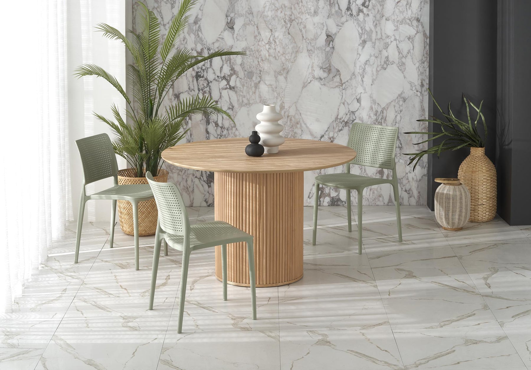 Tavolo rotondo per 4 persone rovere Erebus 120x78 cm