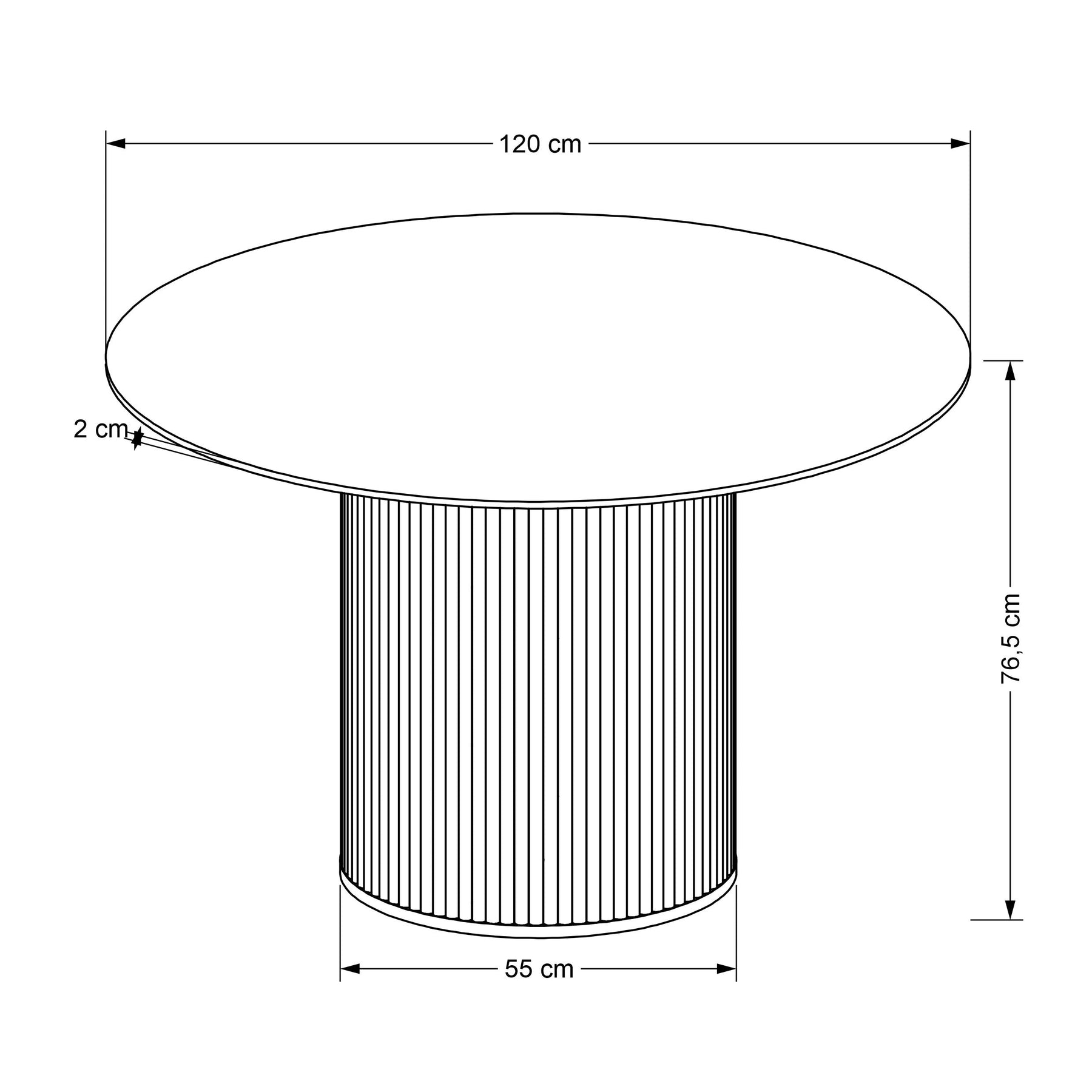 Tavolo rotondo per 4 persone marmo Adamello 120x76 cm