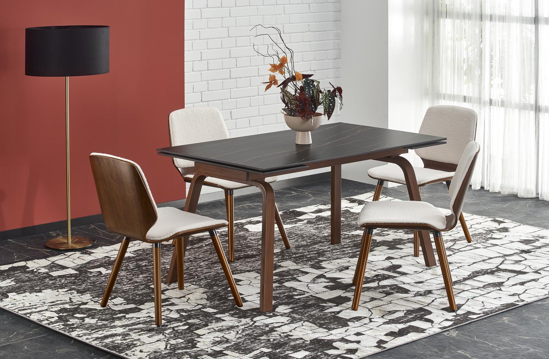 Tavolo allungabile per 6/8 persone marmo Fuego 140/200x82 cm