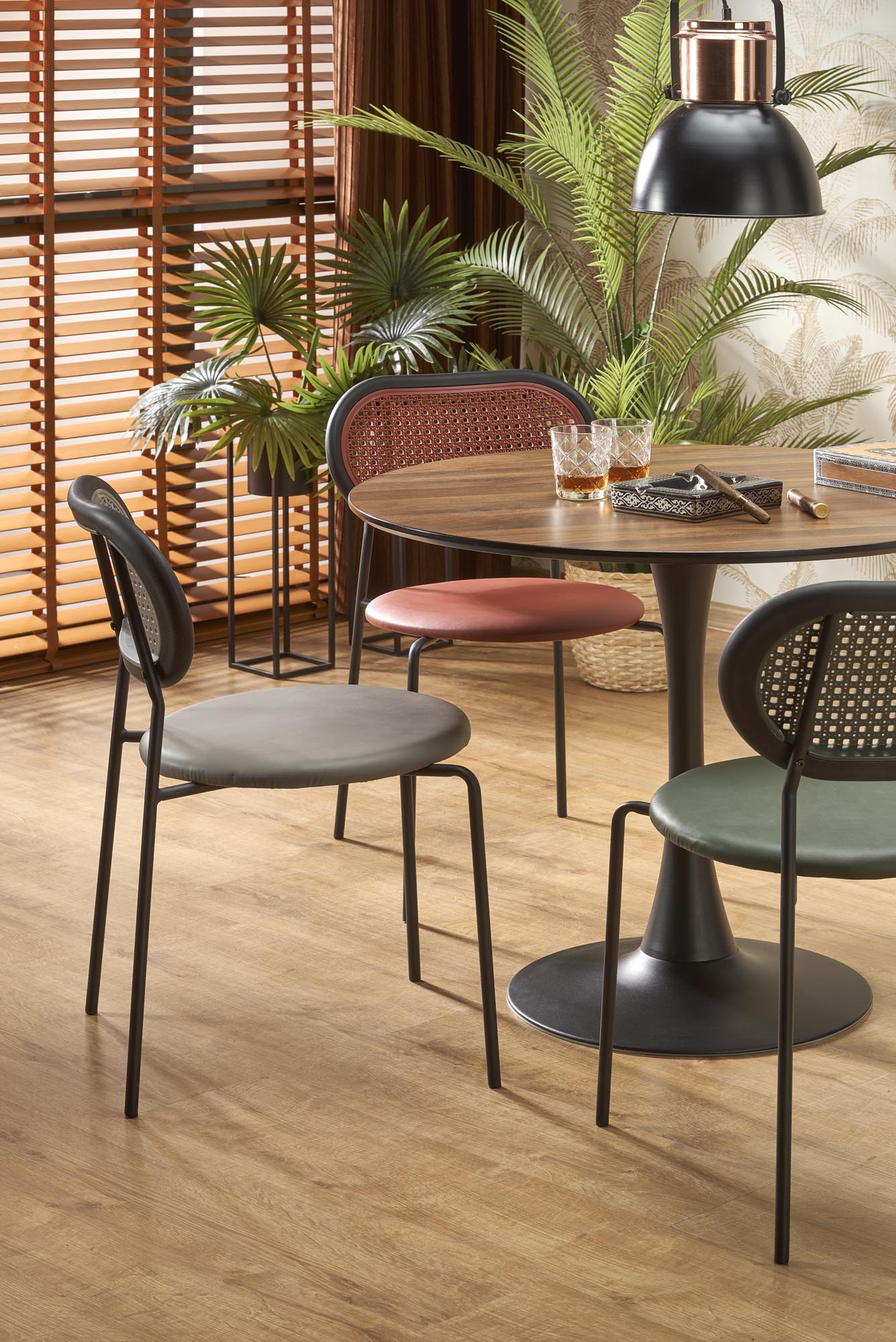 Tavolo rotondo per 4 persone rovere Umbros 90x73 cm