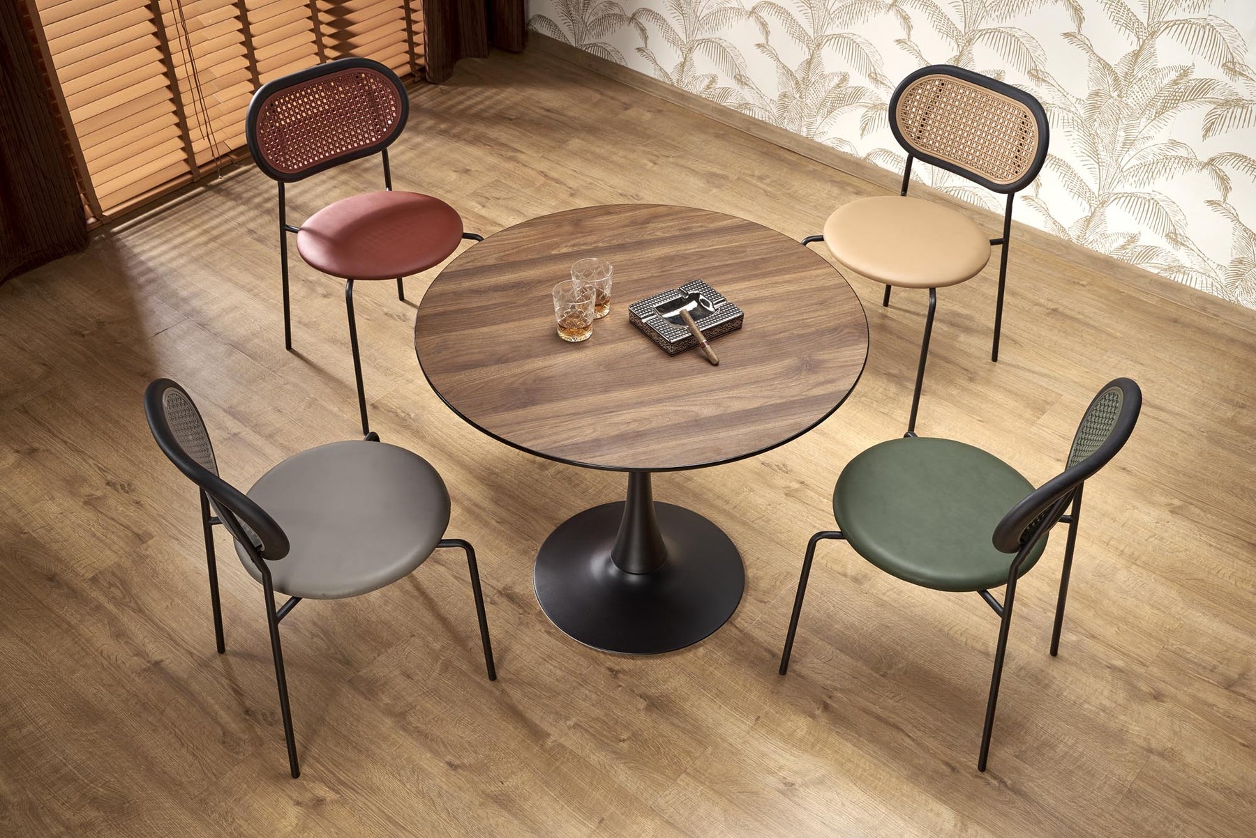 Tavolo rotondo per 4 persone rovere Umbros 90x73 cm
