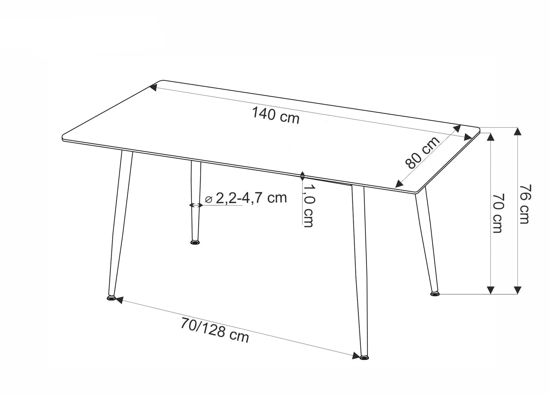 Tavolo rotondo per 4 persone marmo Fides 120x70 cm