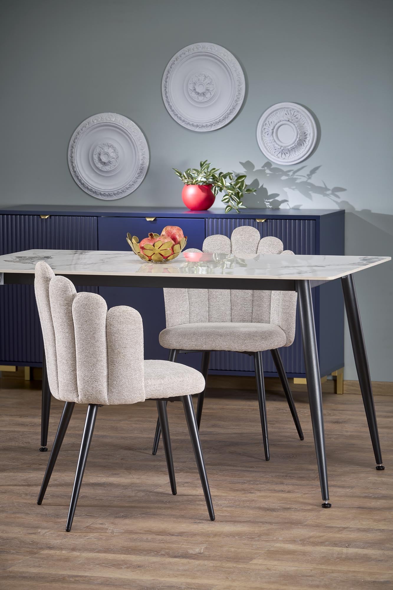 Tavolo rotondo per 4 persone marmo Fides 120x70 cm