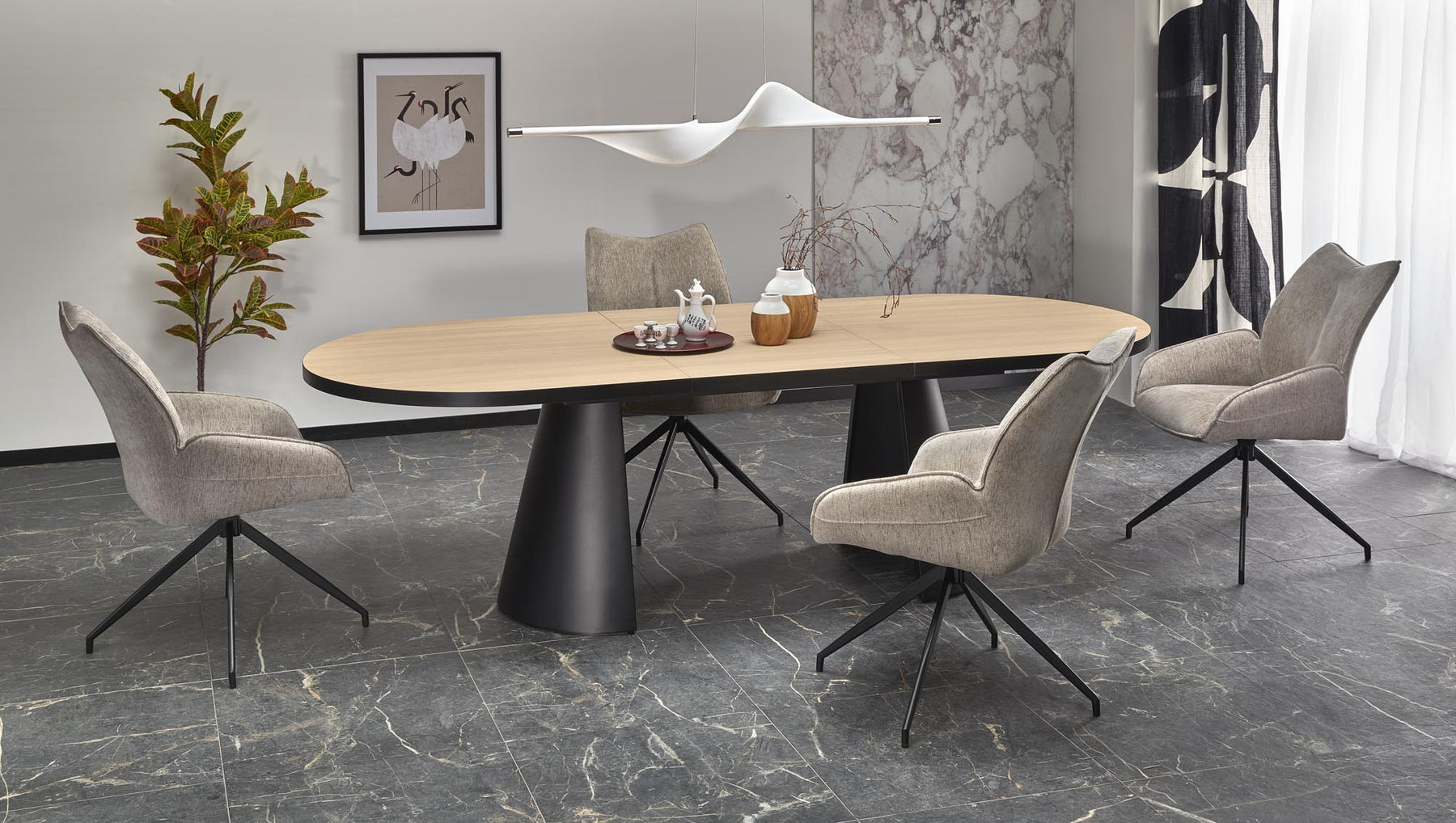 Tavolo allungabile per 6/8 persone marmo Nimbus 180/240x100 cm