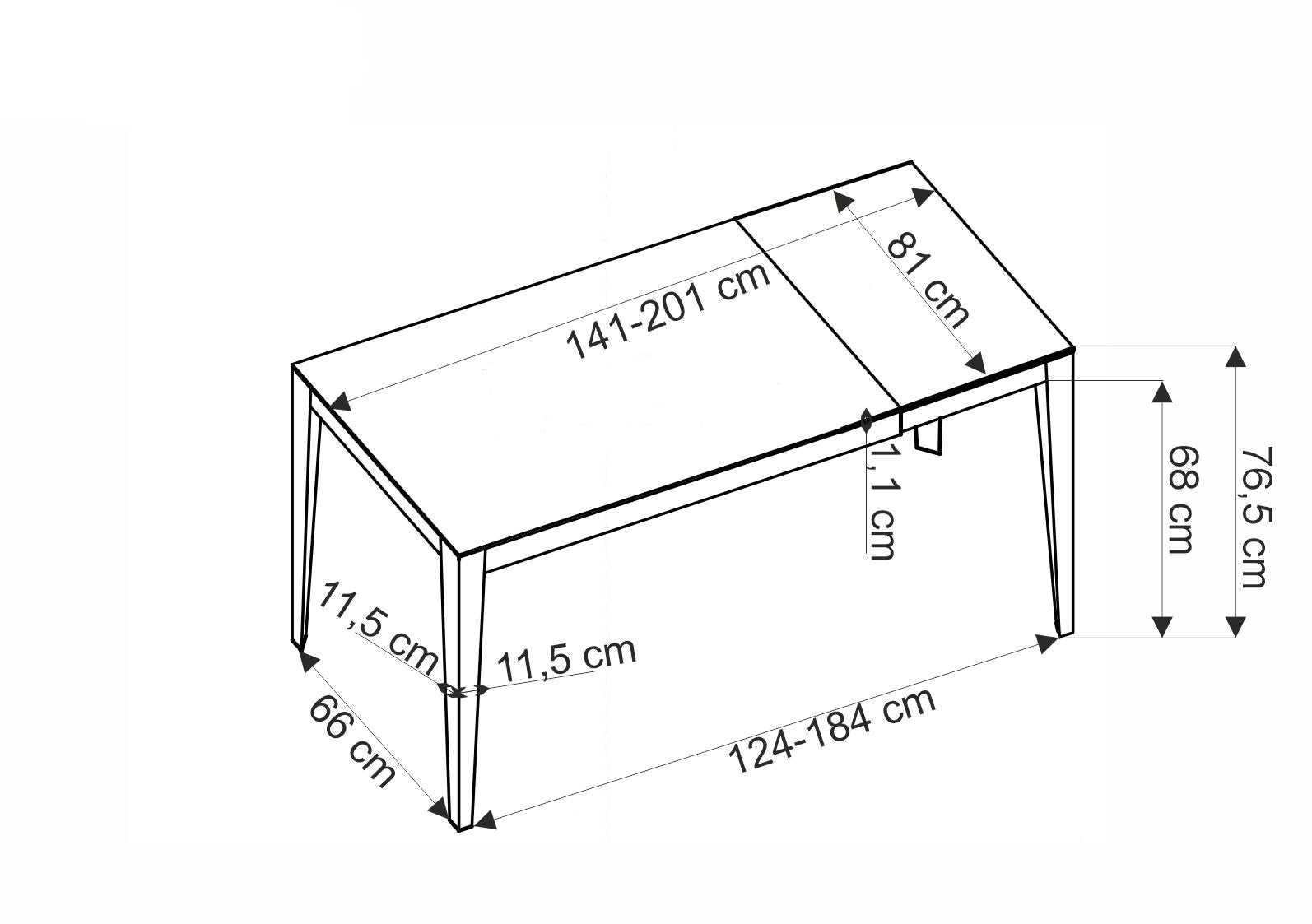 Tavolo allungabile per 6/8 persone marmo Aliseo 141/201x81 cm