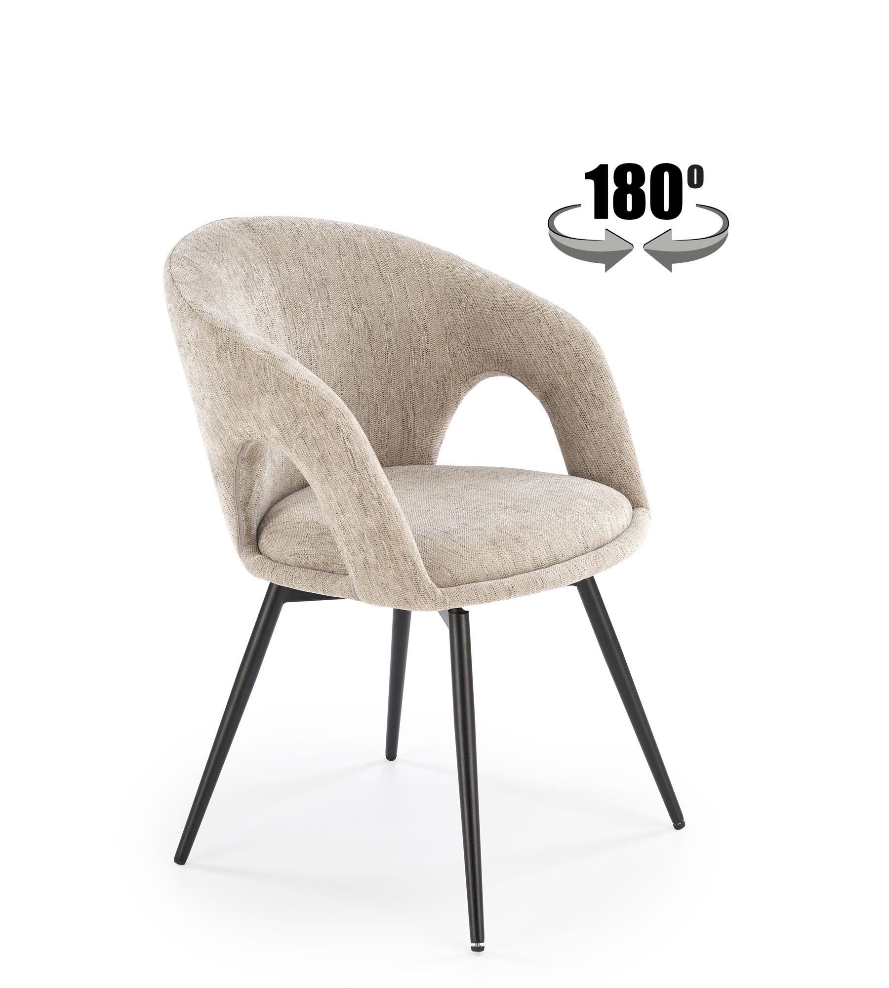 Sedia girevole in acciaio Mivy 57x78 cm