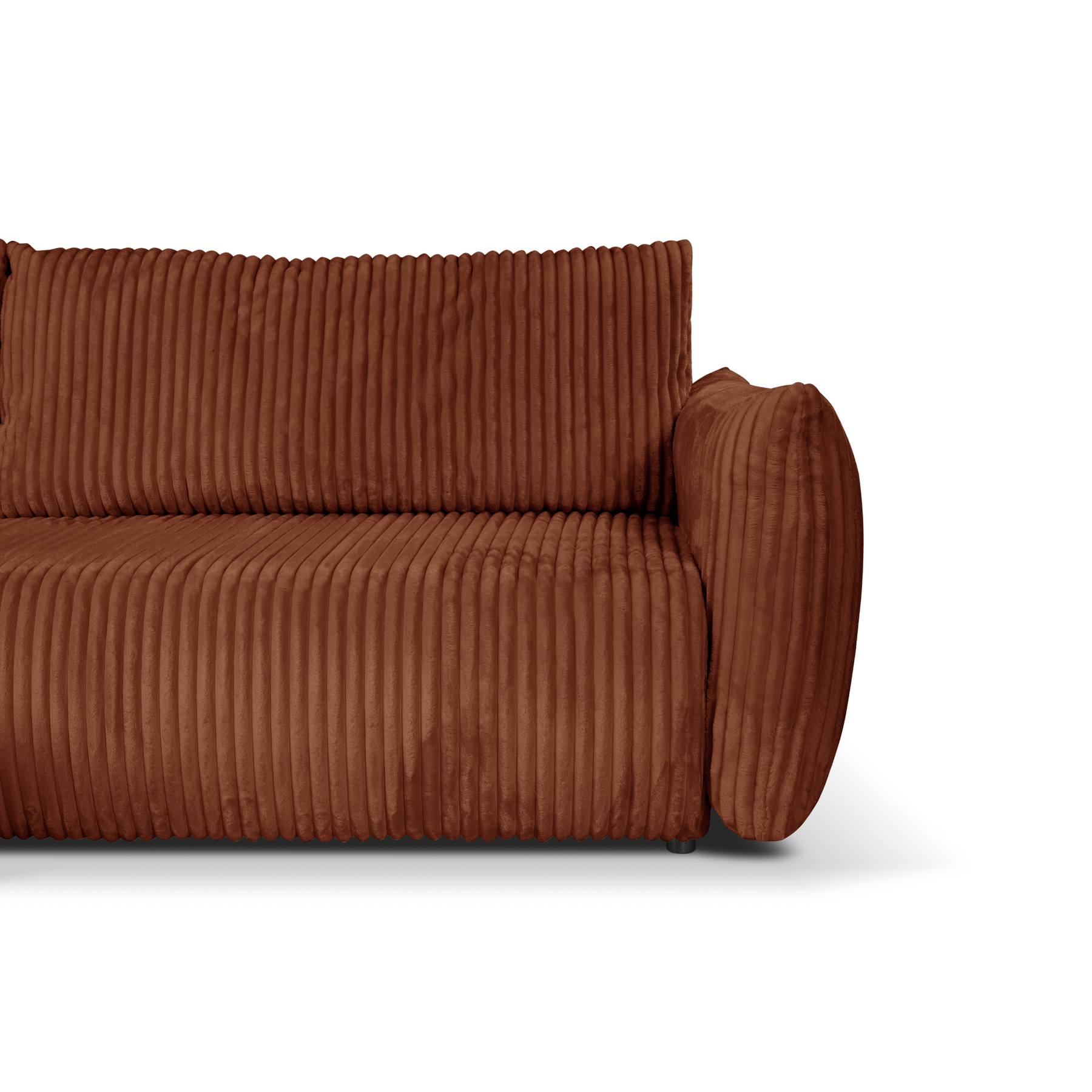 Divano letto angolare in tessuto cannettato Parigi 257x111/177 cm