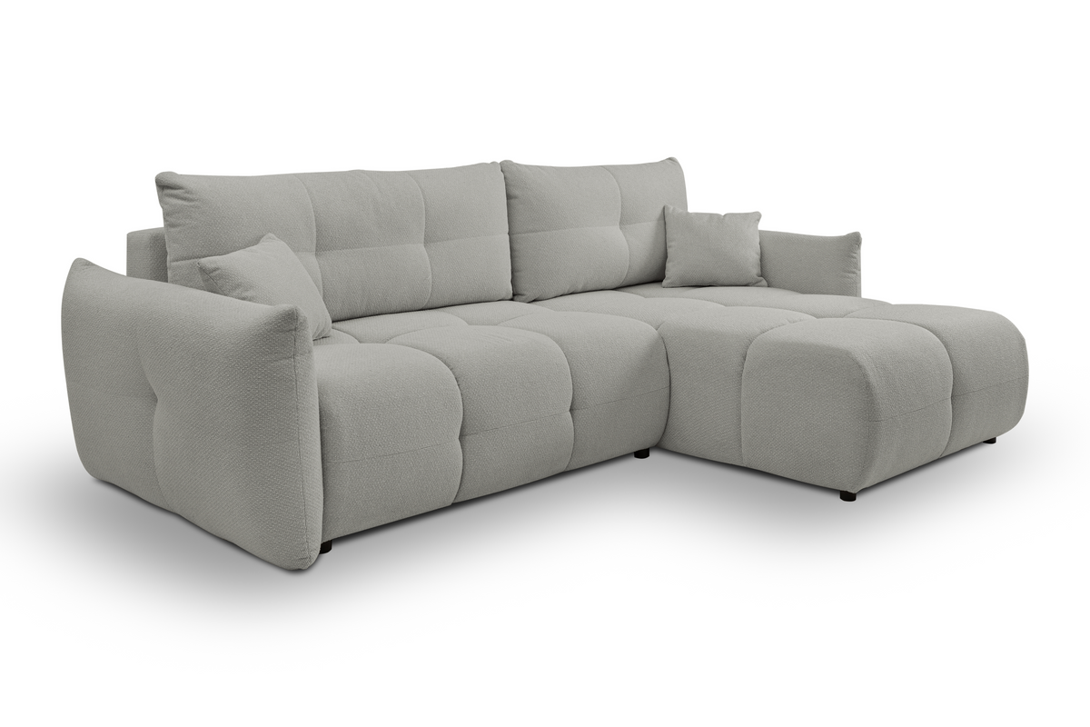 Divano letto angolare in tessuto bouclè Dublino 257x111/177 cm