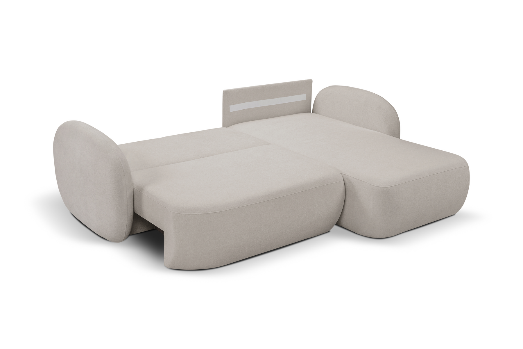 Divano letto angolare in tessuto bouclè Madrid 248x174 cm