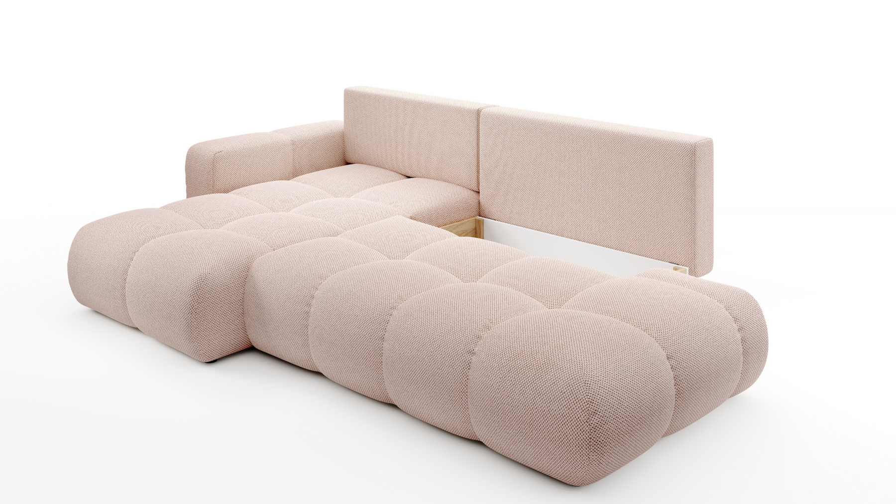 Divano letto angolare in tessuto cinigliato Vienna 286x177 cm