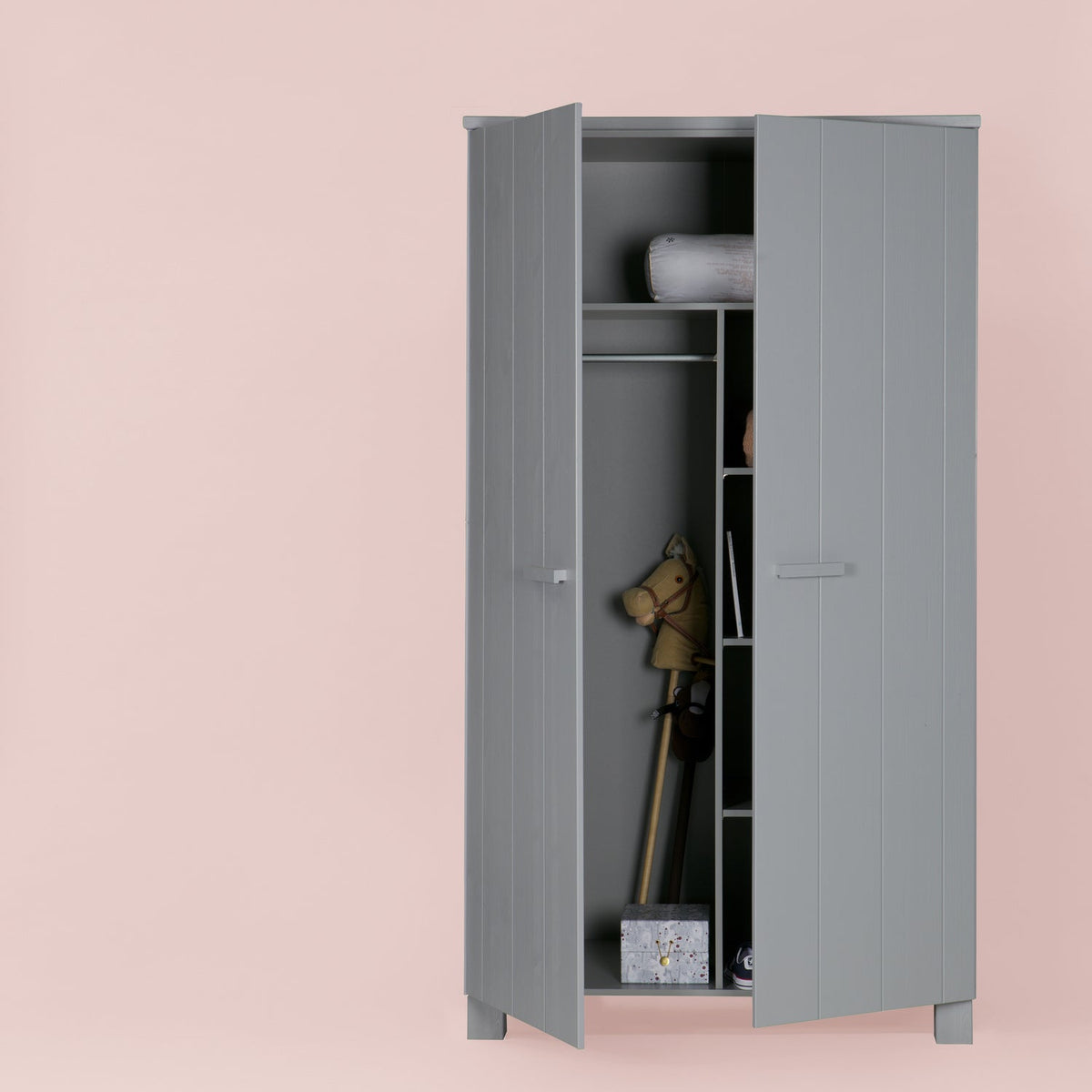 Cappottiera 2 ante in legno di pino Dennis 202x111 cm