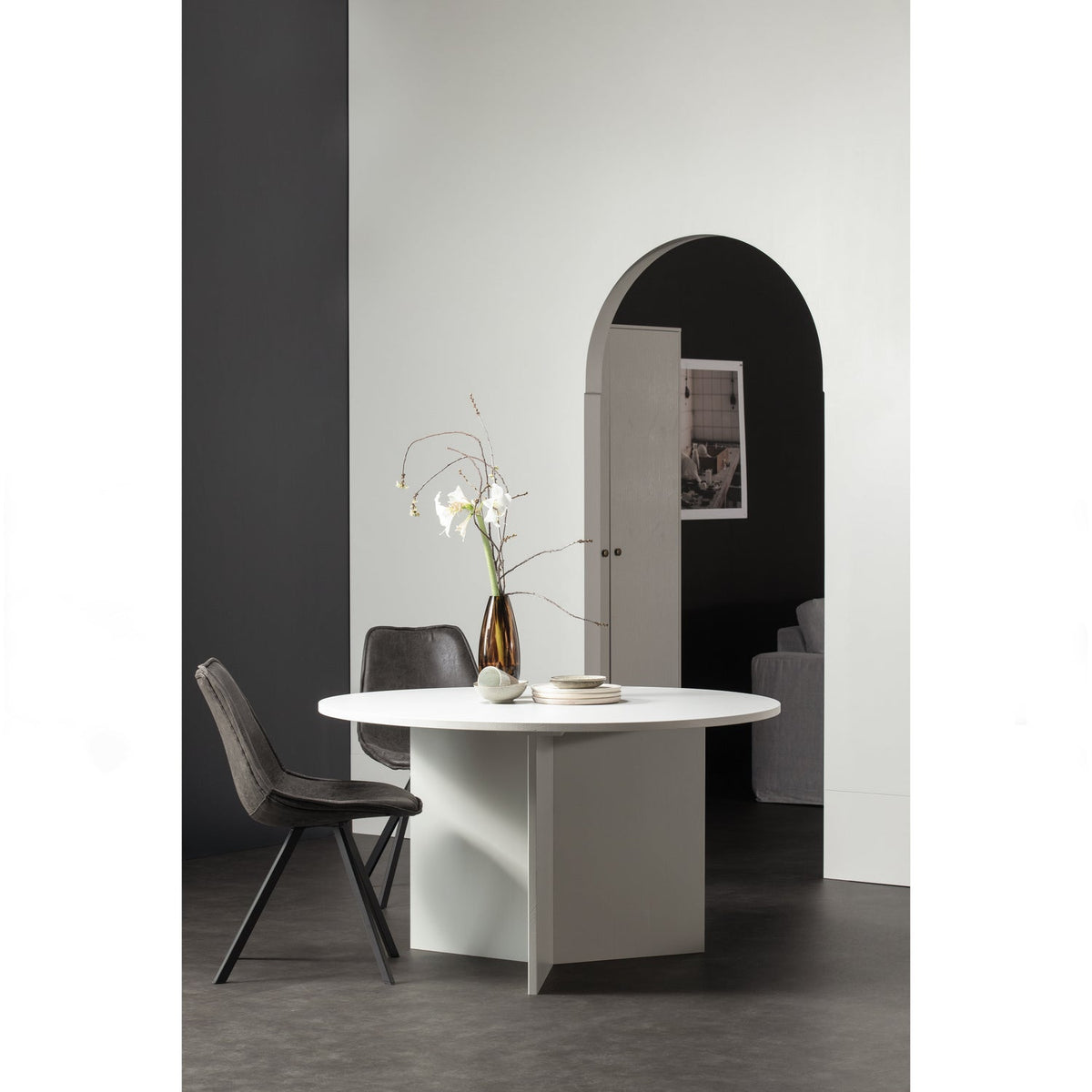 Cappottiera 2 ante 1 cassetto in legno di pino grigio Madu 194x99 cm