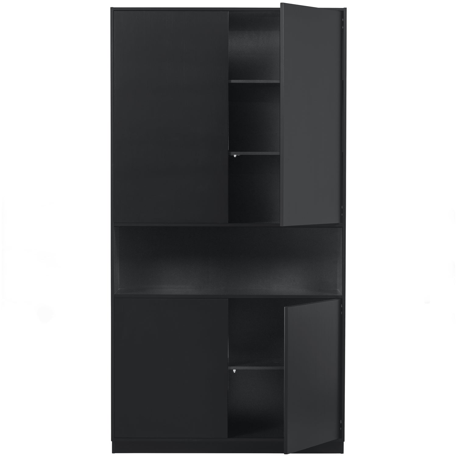 Credenza 4 ante in legno di pino nero Finca