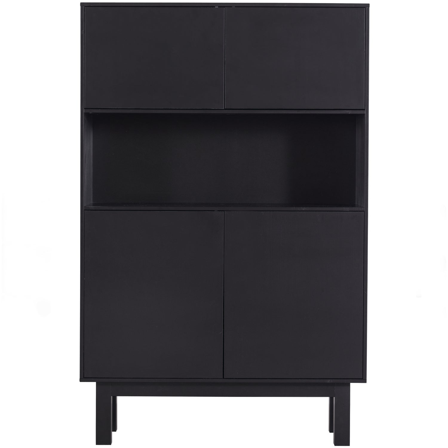 Credenza 4 ante in legno di pino nero Finca