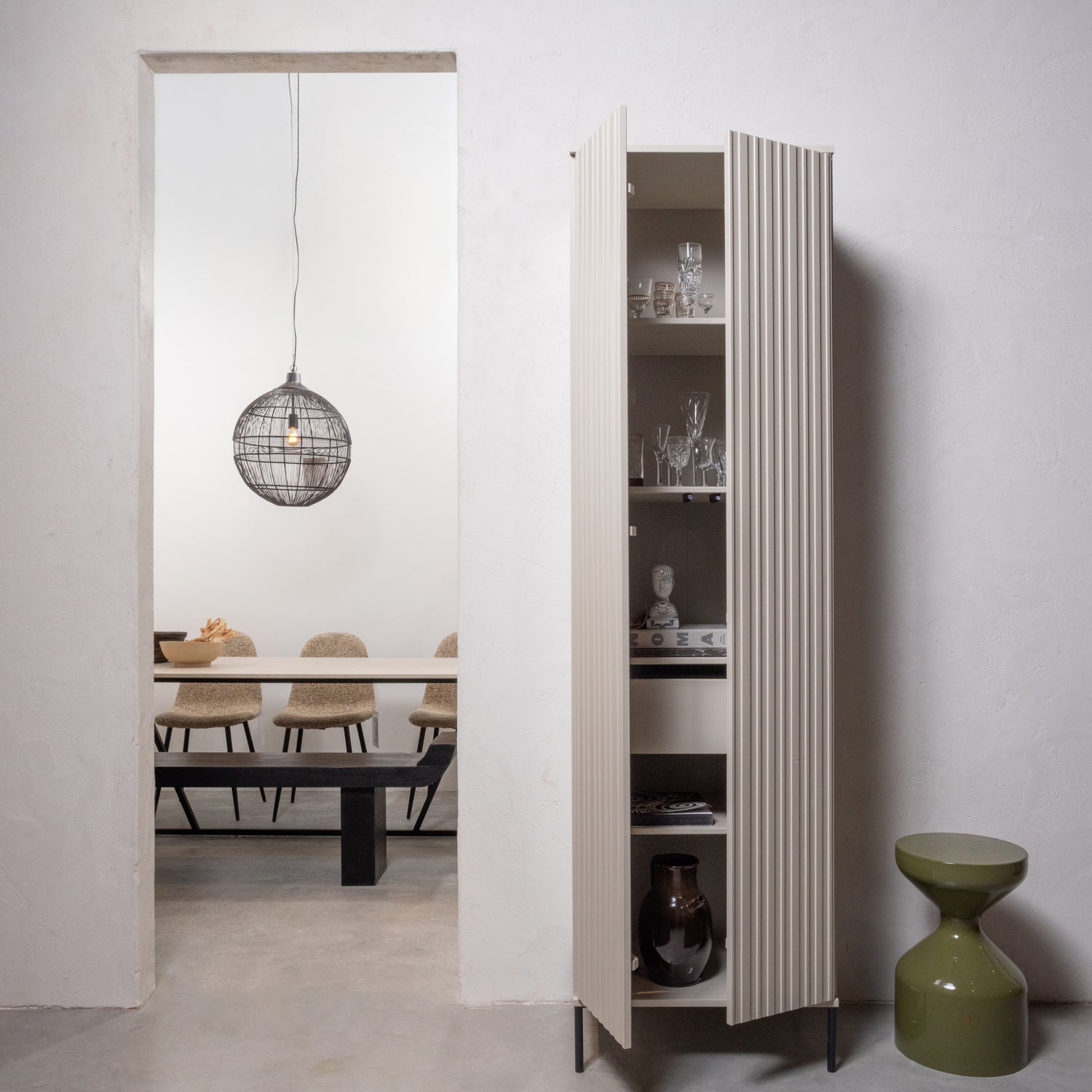 Tavolino in metallo lucido High Gloss 47x30 cm