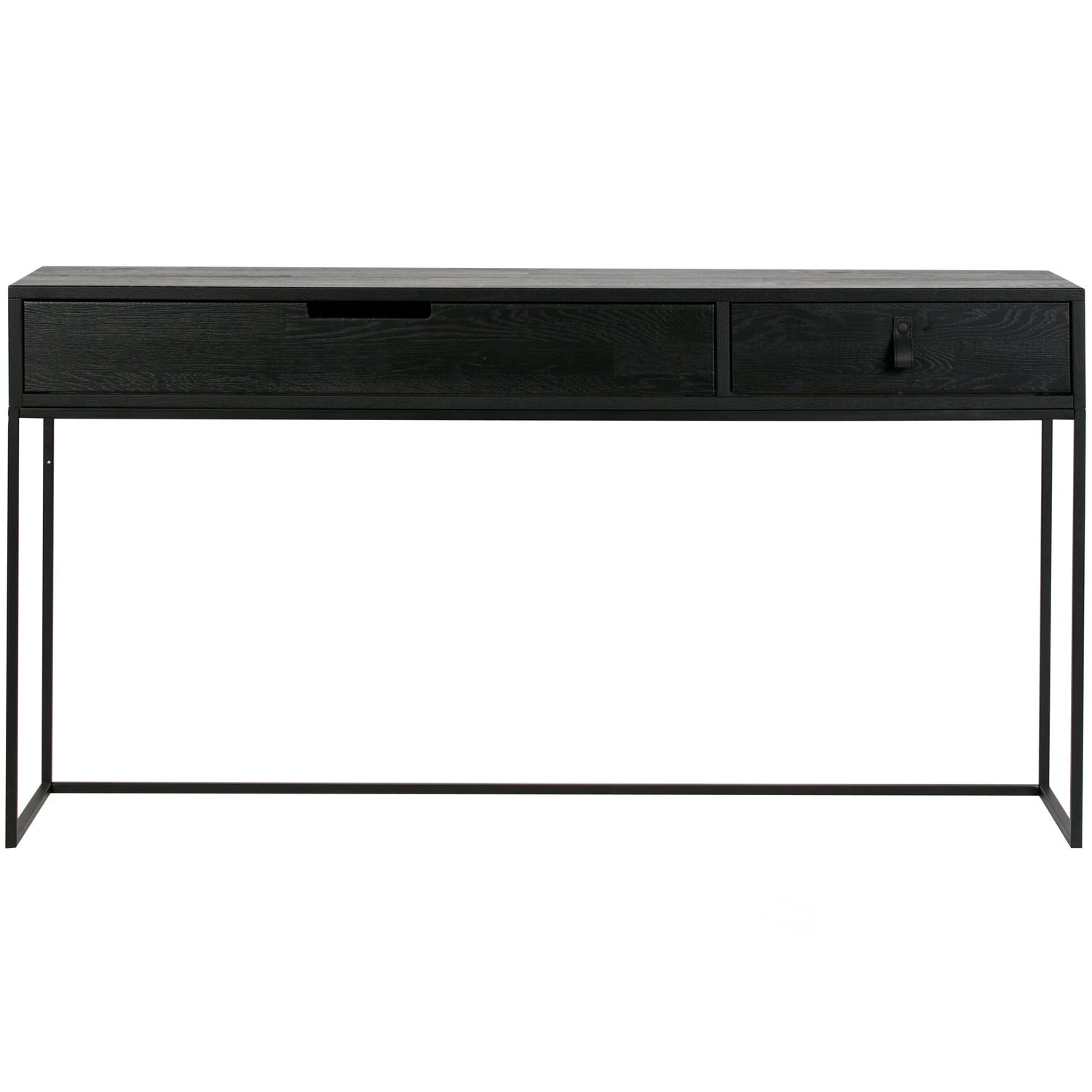 Tavolino 2 cassetti in metallo Silas 74x140 cm