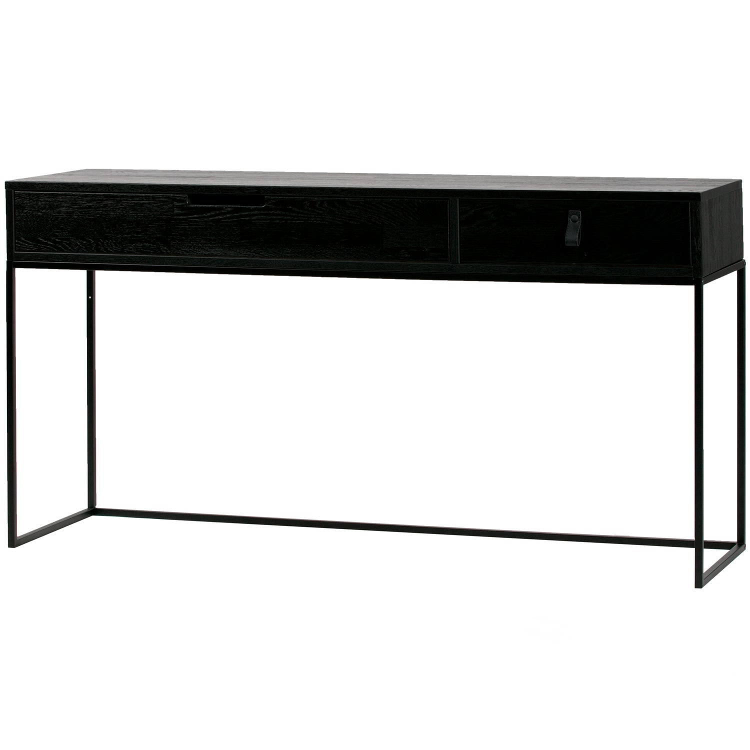 Tavolino 2 cassetti in metallo Silas 74x140 cm