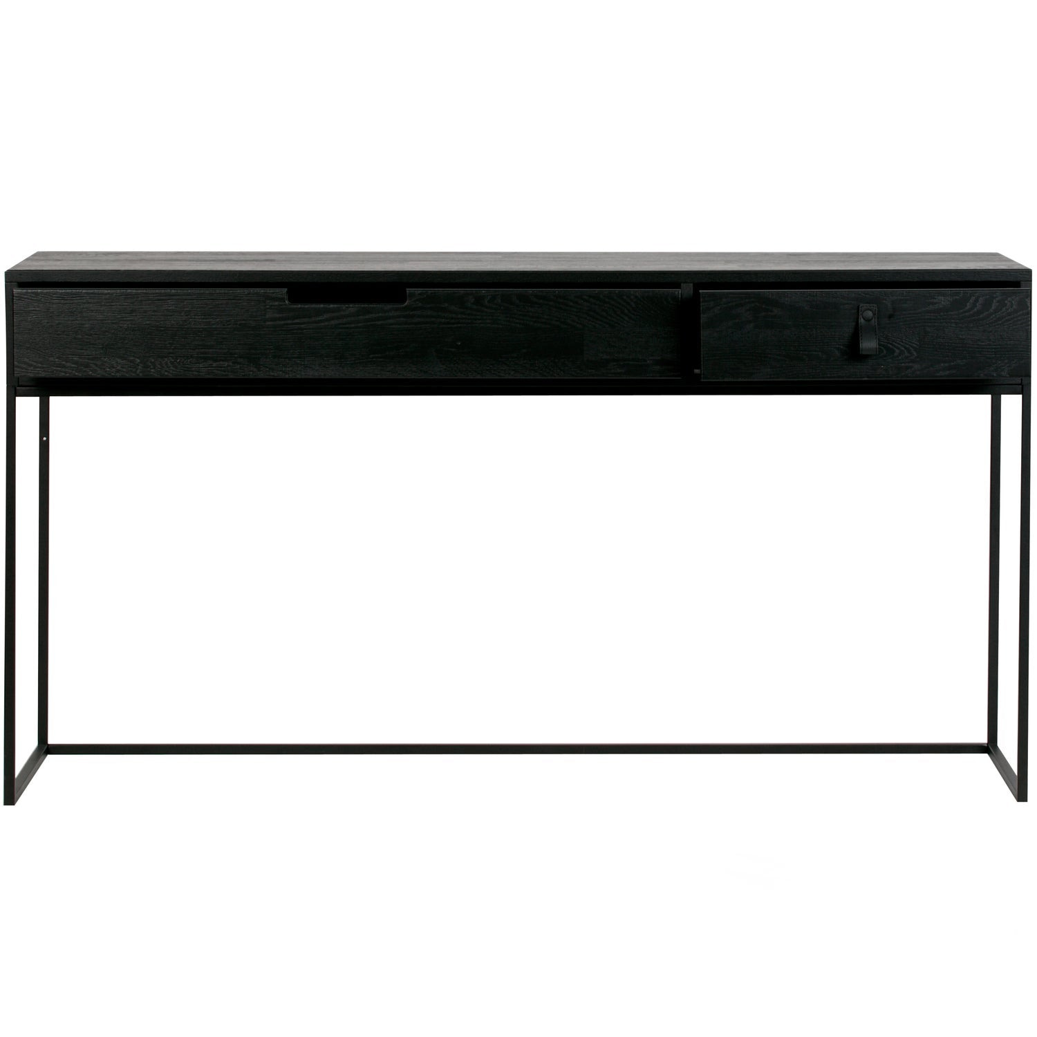 Tavolino 2 cassetti in metallo Silas 74x140 cm