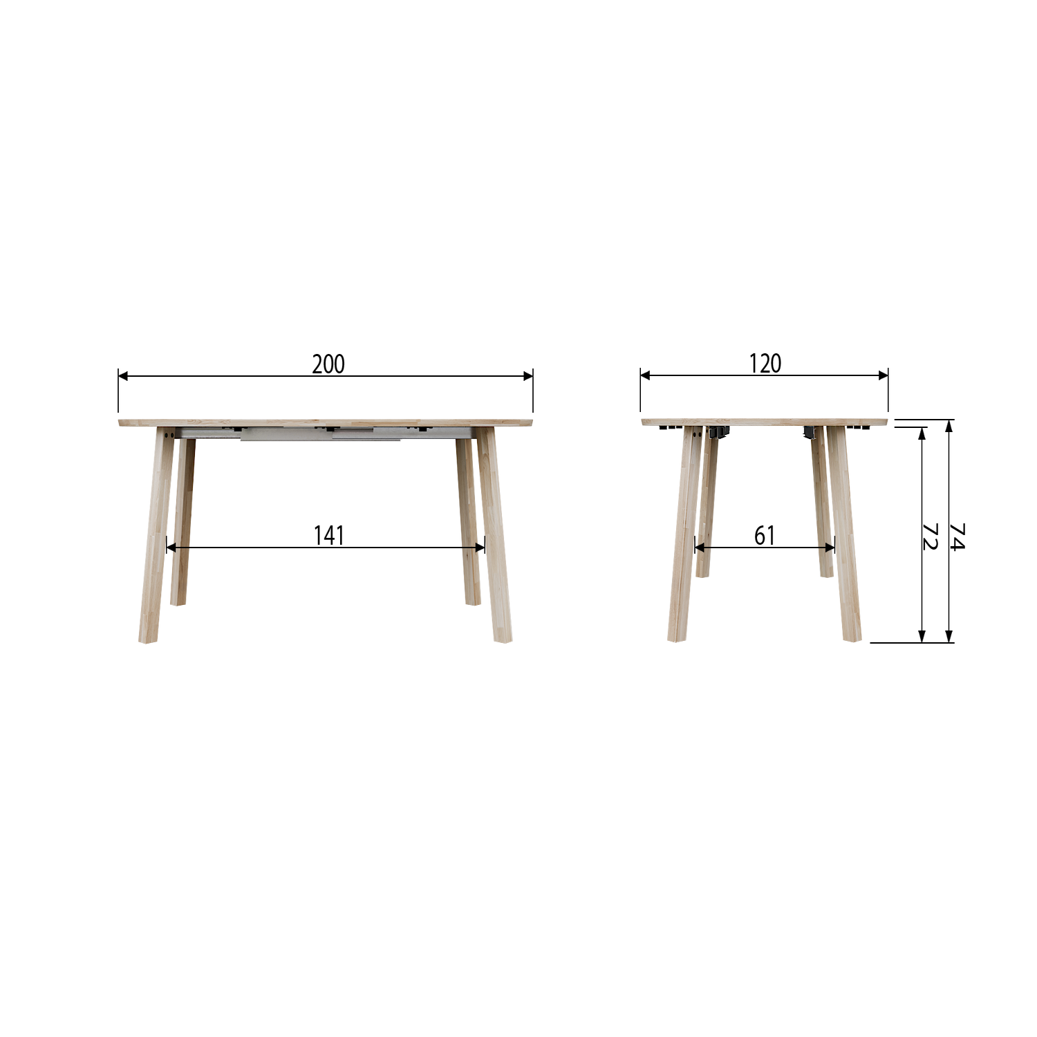 Tavolo da pranzo rotondo allungabile in rovere 75x120 cm