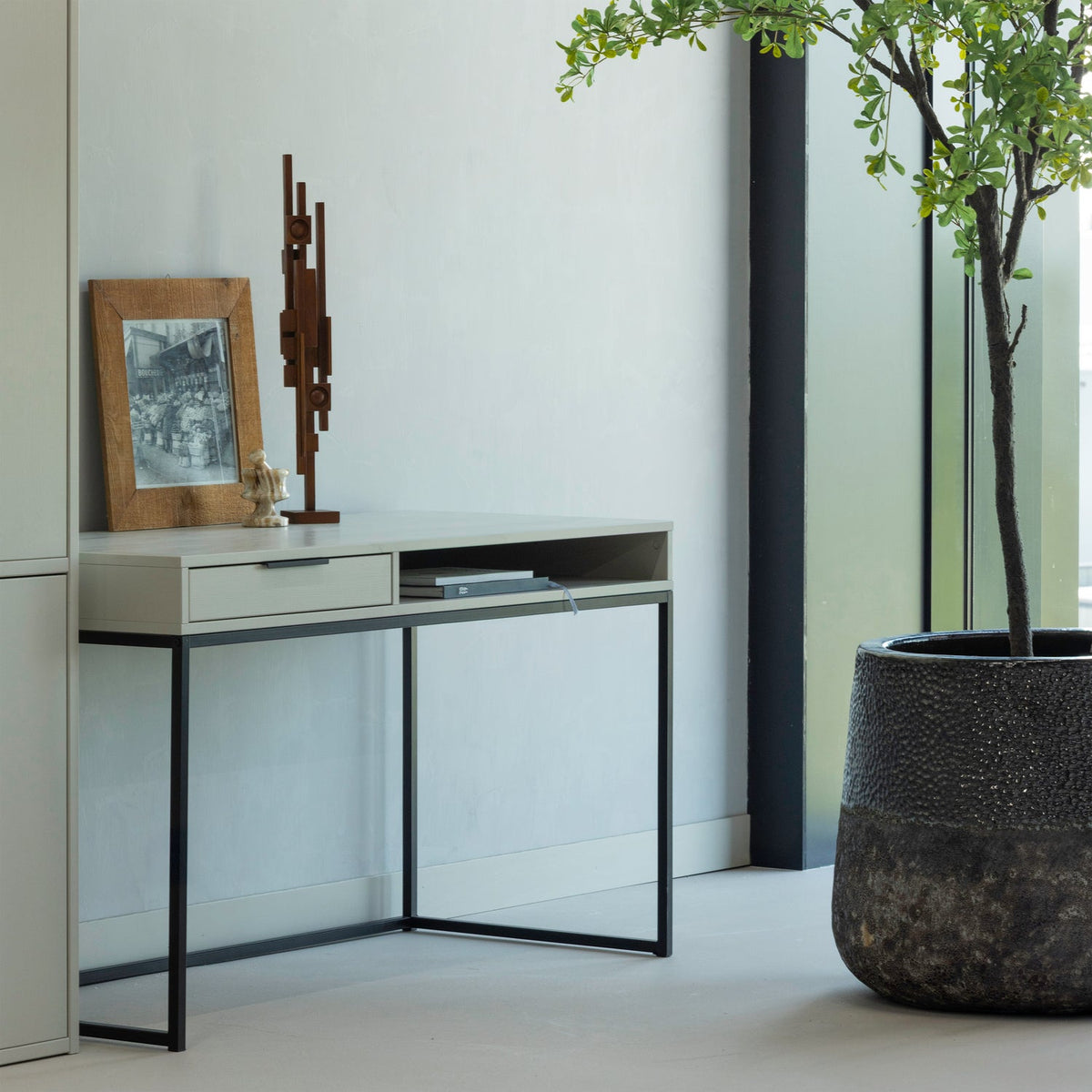 Scrivania 1 cassetto in legno di pino Nore 130x75 cm