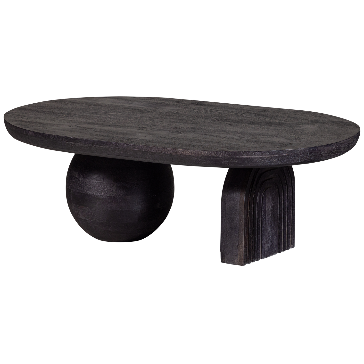 Tavolino in legno di mango nero Steppe 38x110 cm