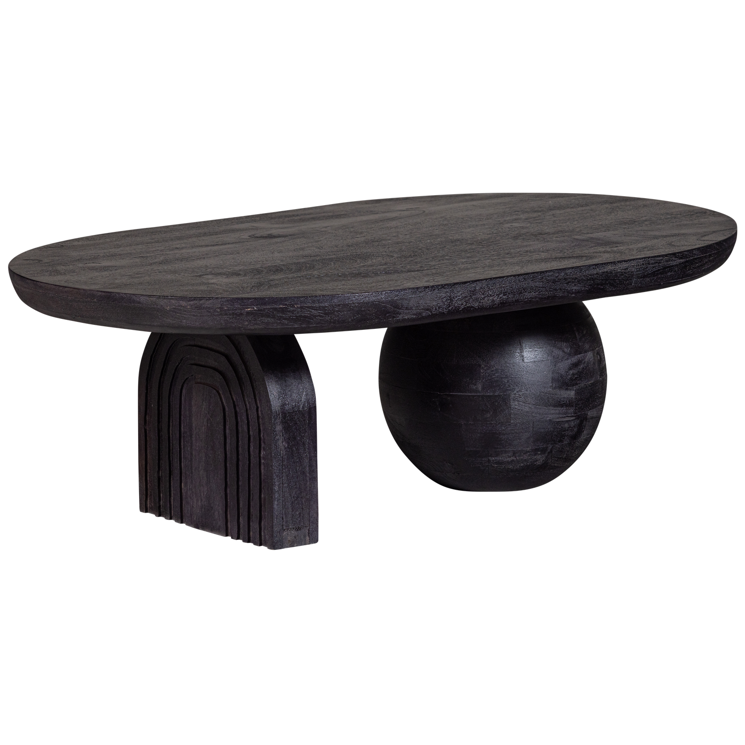 Tavolino in legno di mango nero Steppe 38x110 cm