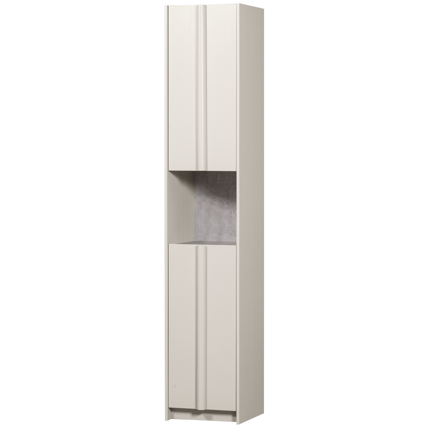 Armadio in polvere di pino con decorazione cemento Basu 210x40 cm