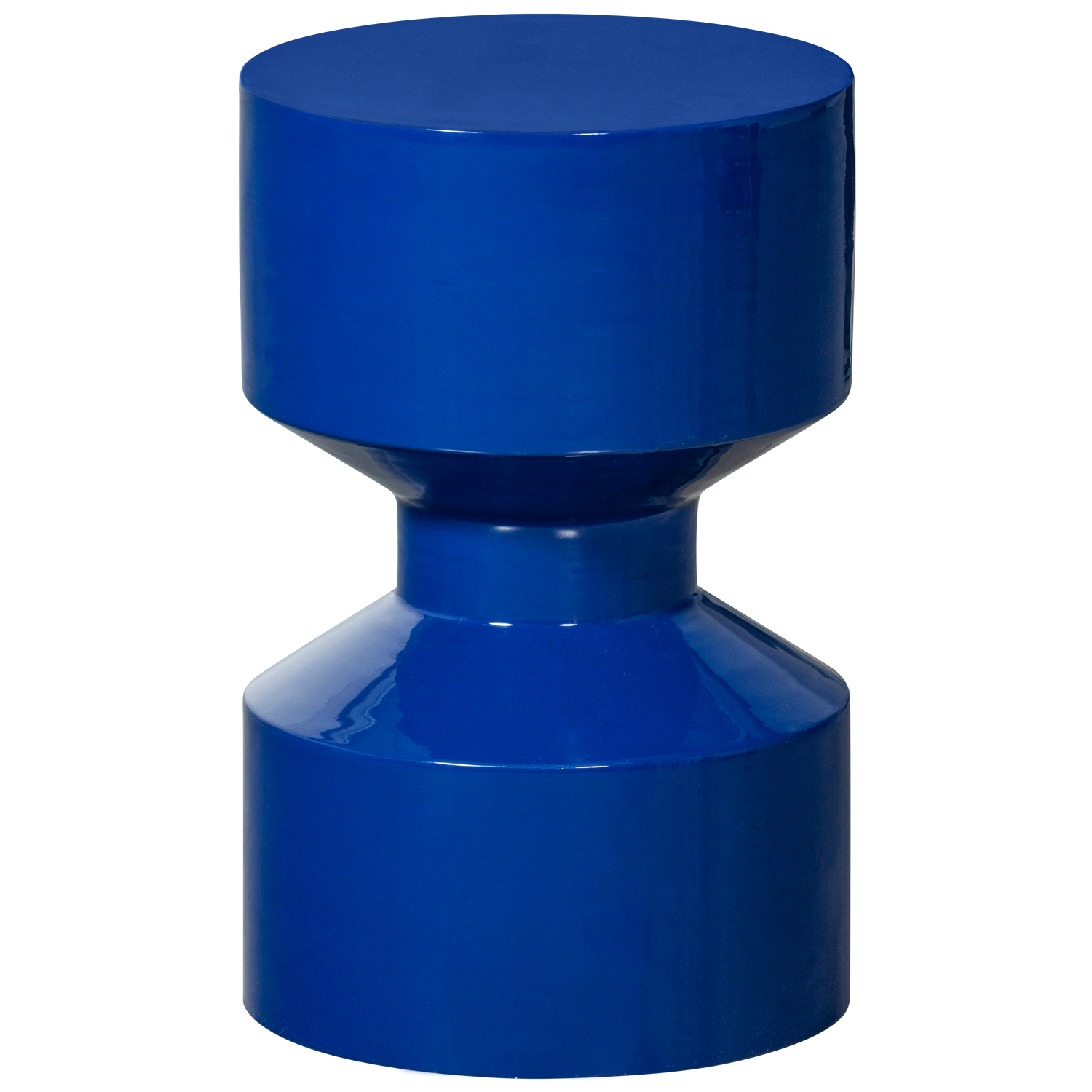 Tavolino in metallo lucido blu reale Hidde 47x30 cm