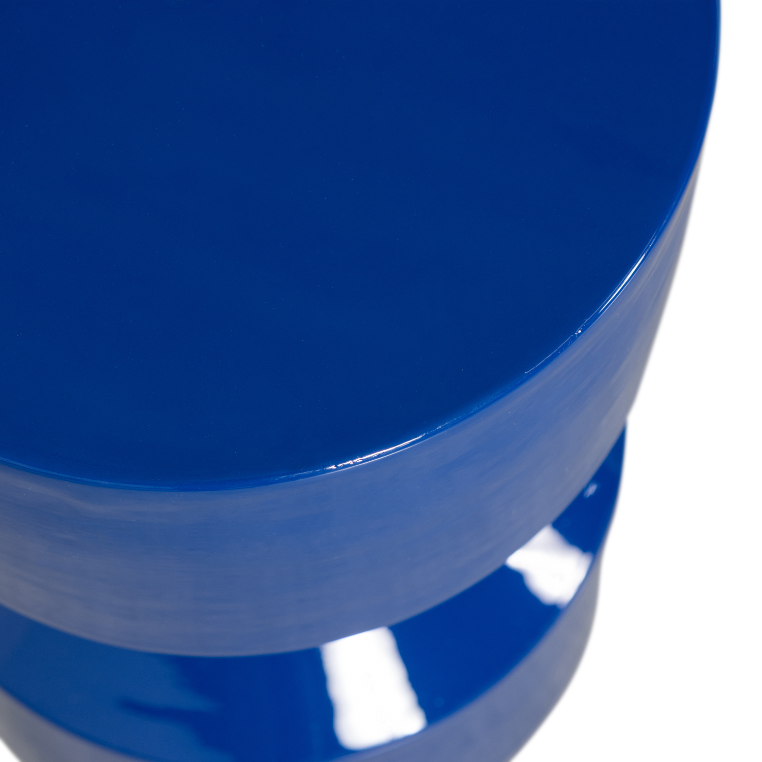 Tavolino in metallo lucido blu reale Hidde 47x30 cm