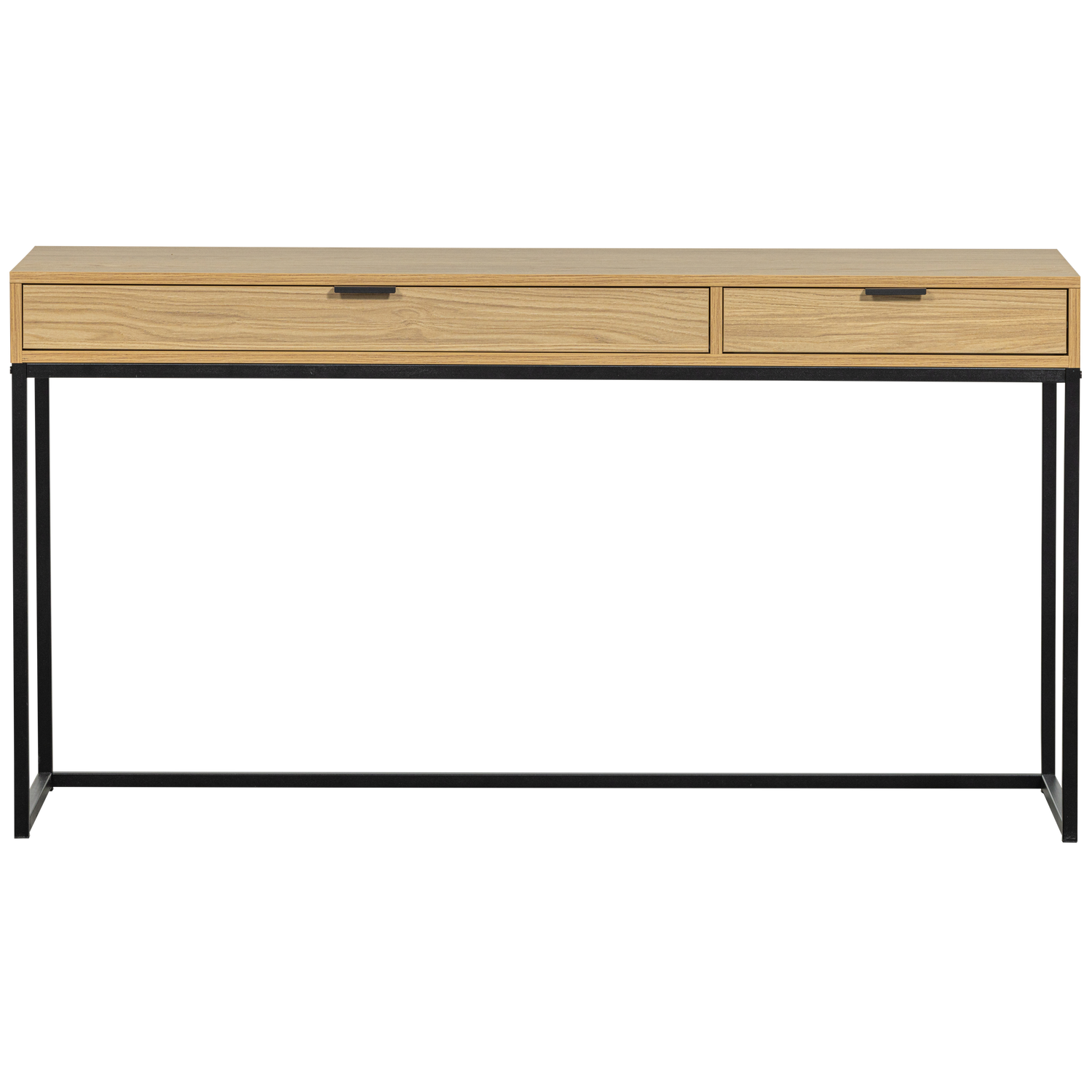 Tavolino 2 cassetti in metallo Silas 74x140 cm