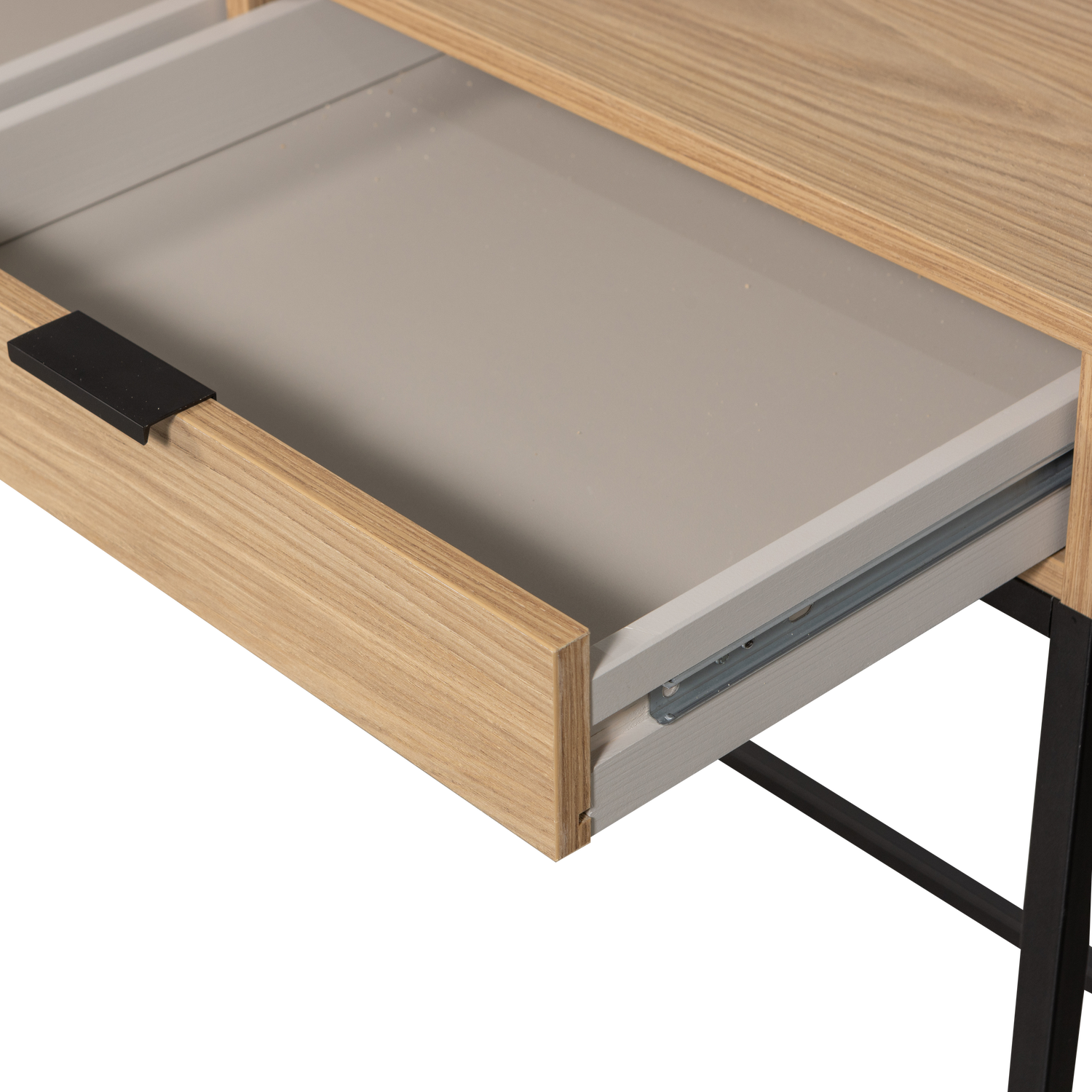 Tavolino 2 cassetti in metallo Silas 74x140 cm