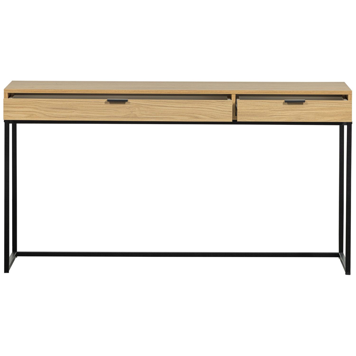 Tavolino 2 cassetti in metallo Silas 74x140 cm