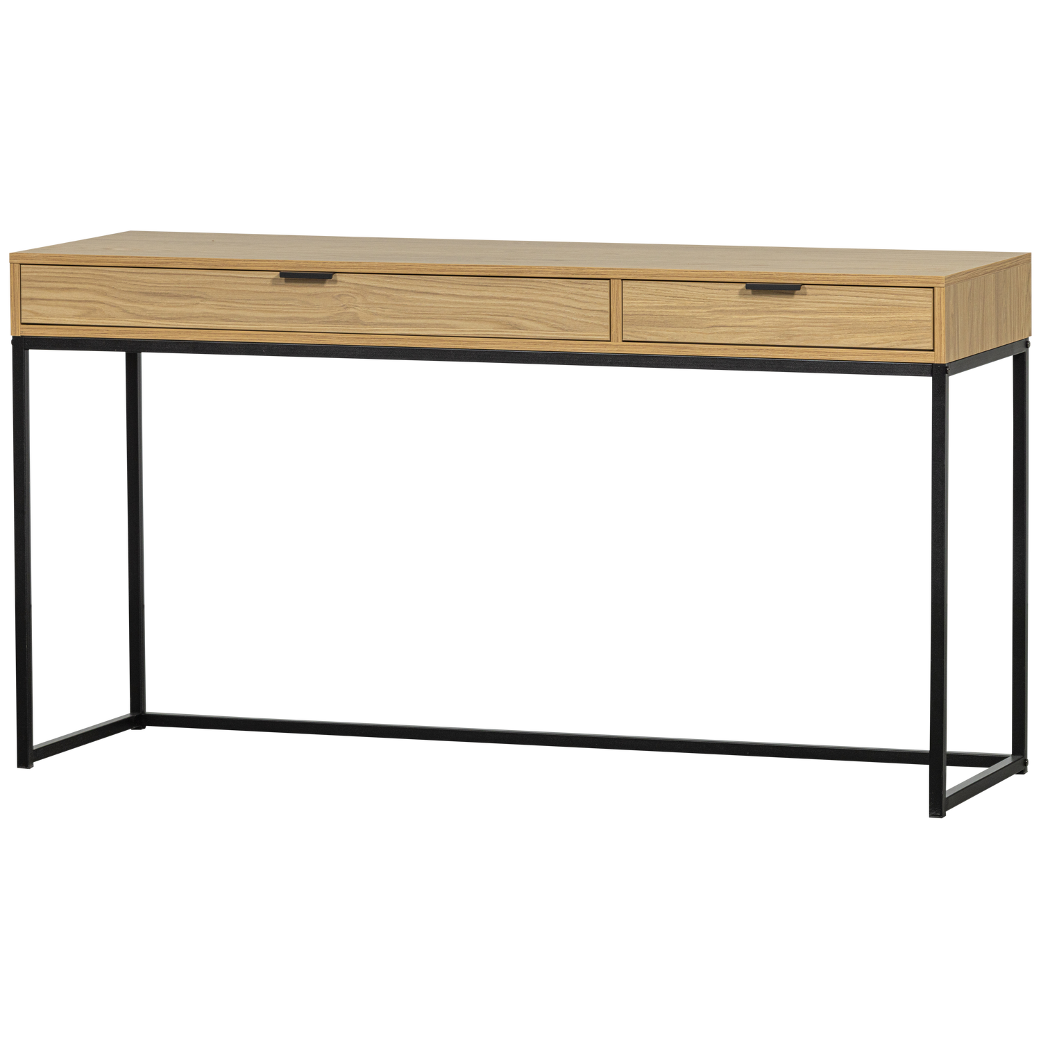 Tavolino 2 cassetti in metallo Silas 74x140 cm