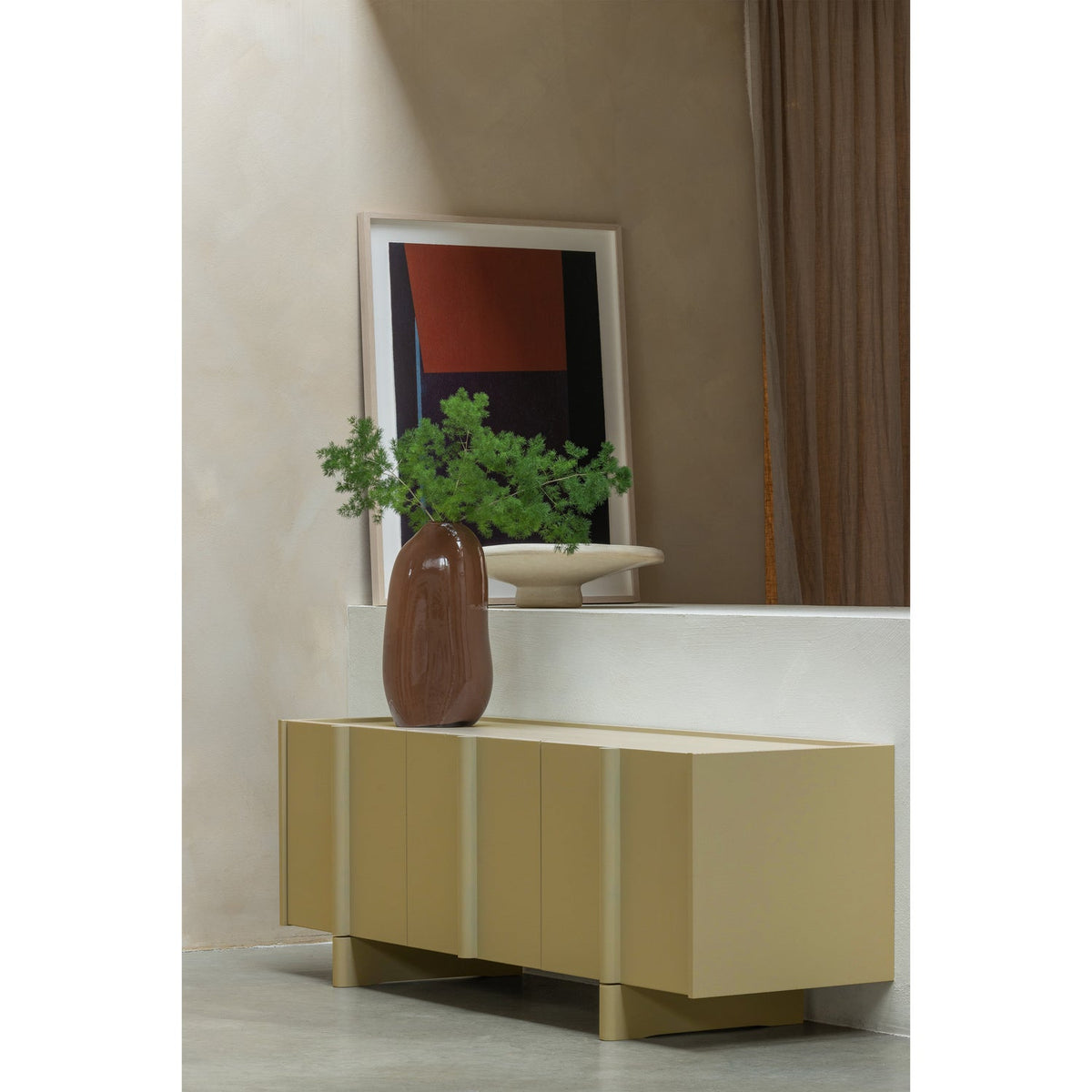 Mobile TV 3 ante in legno di pino Basu 152x53 cm