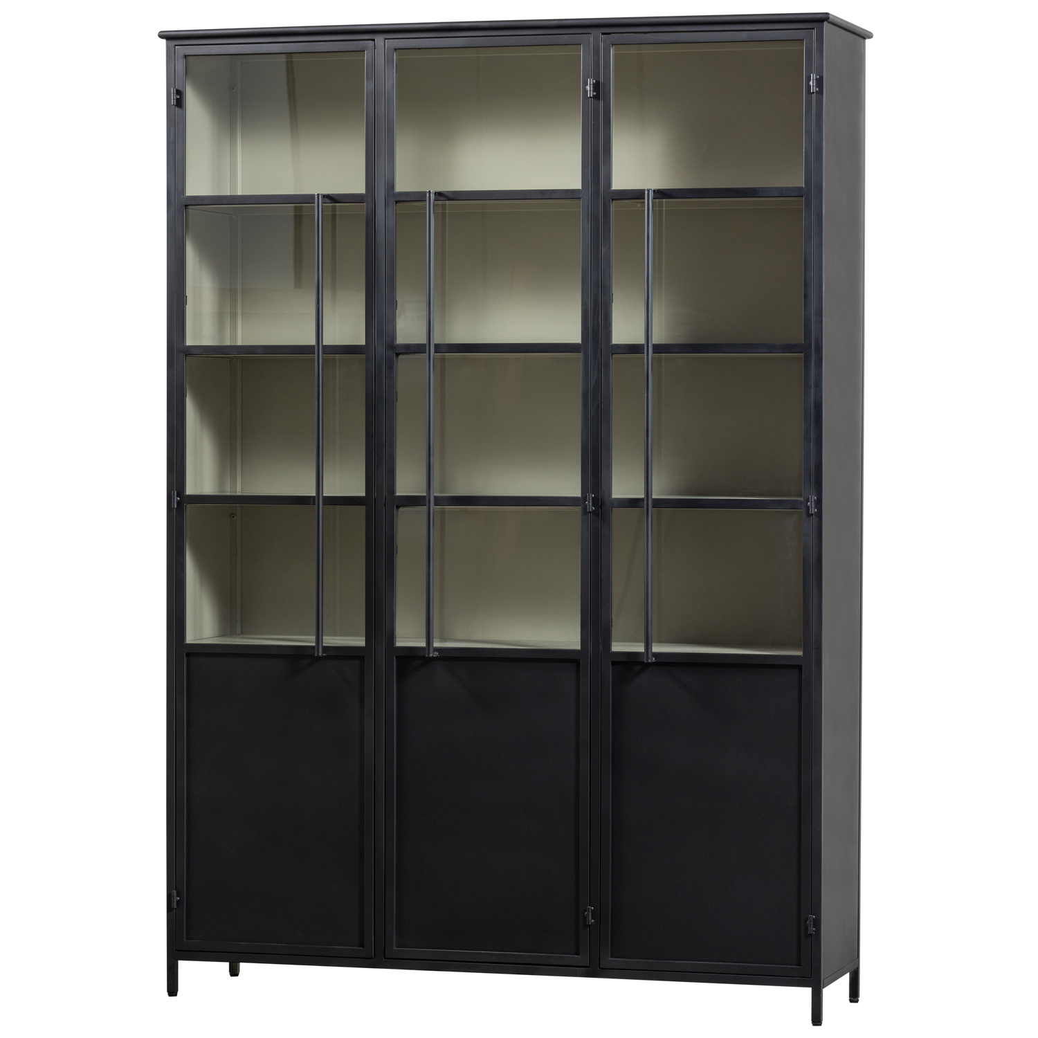 Vetrina 5 ripiani in metallo nero 200x137 cm