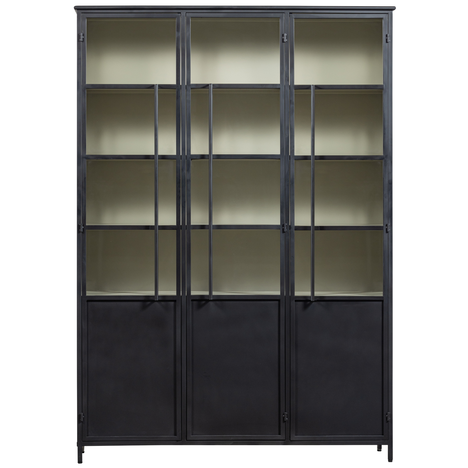 Vetrina 5 ripiani in metallo nero 200x137 cm