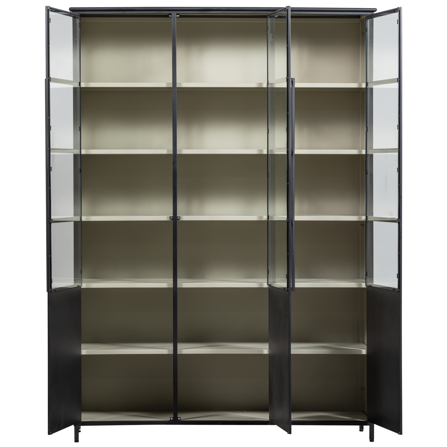 Vetrina 5 ripiani in metallo nero 200x137 cm