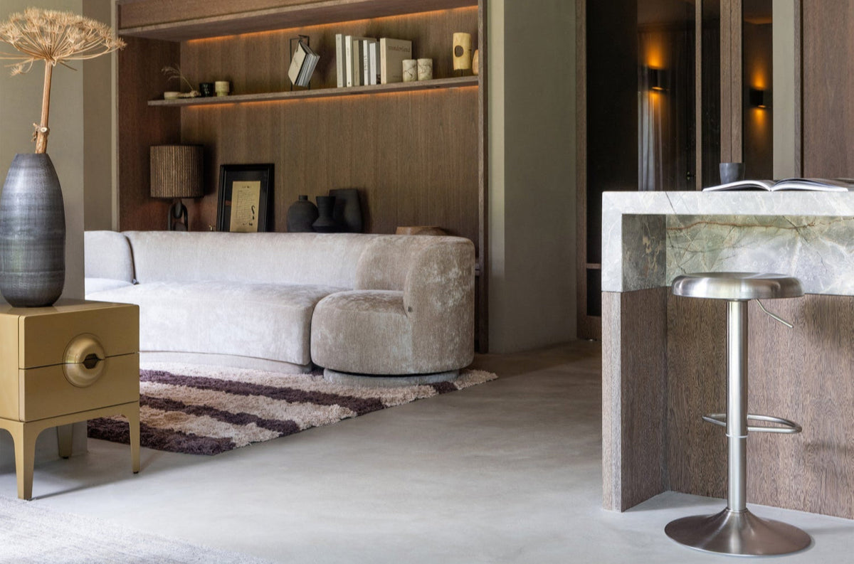 Comodino 2 cassetti in legno Merge 44x45 cm