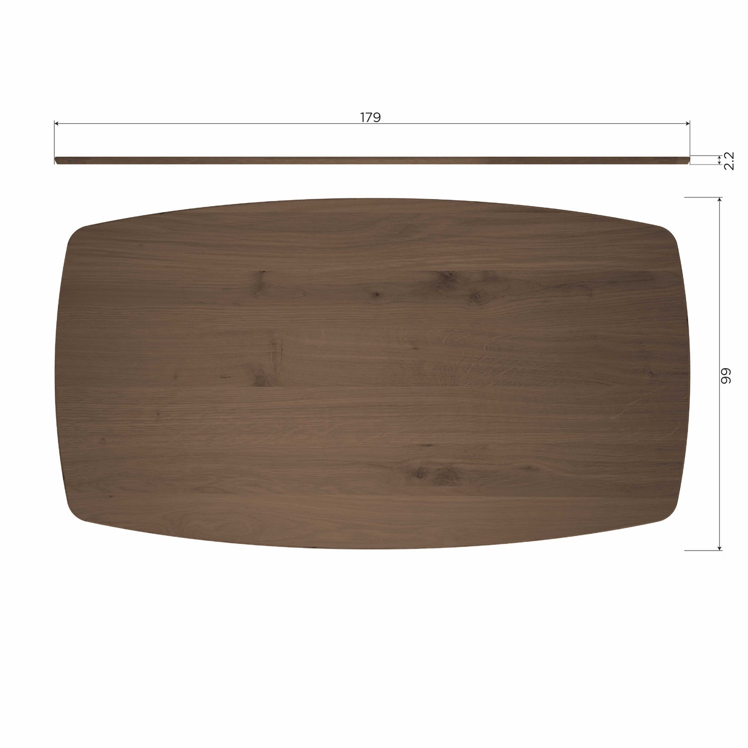 Tavolo da pranzo ovale danese Tablo 74x180 cm