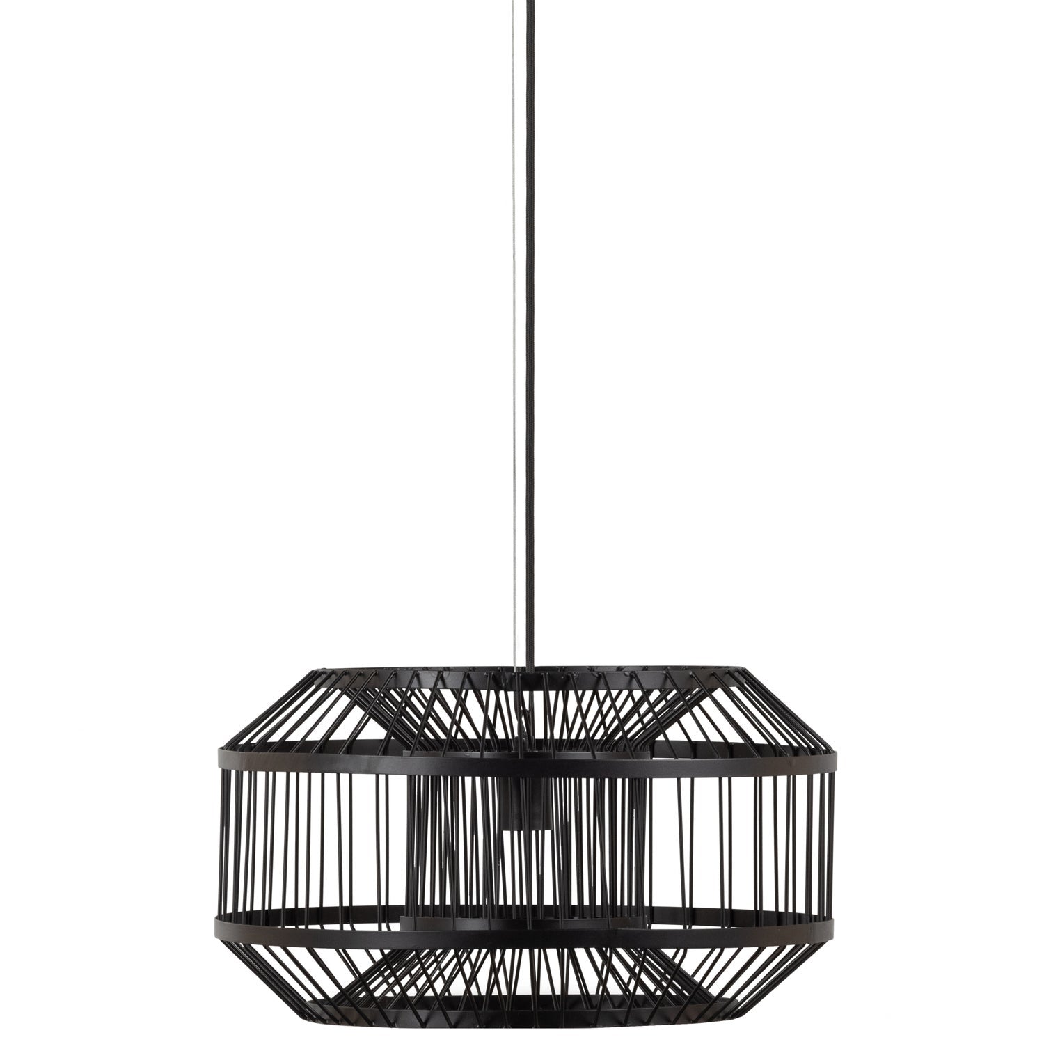 Lampada a sospensione in metallo nero Esila 29x50 cm
