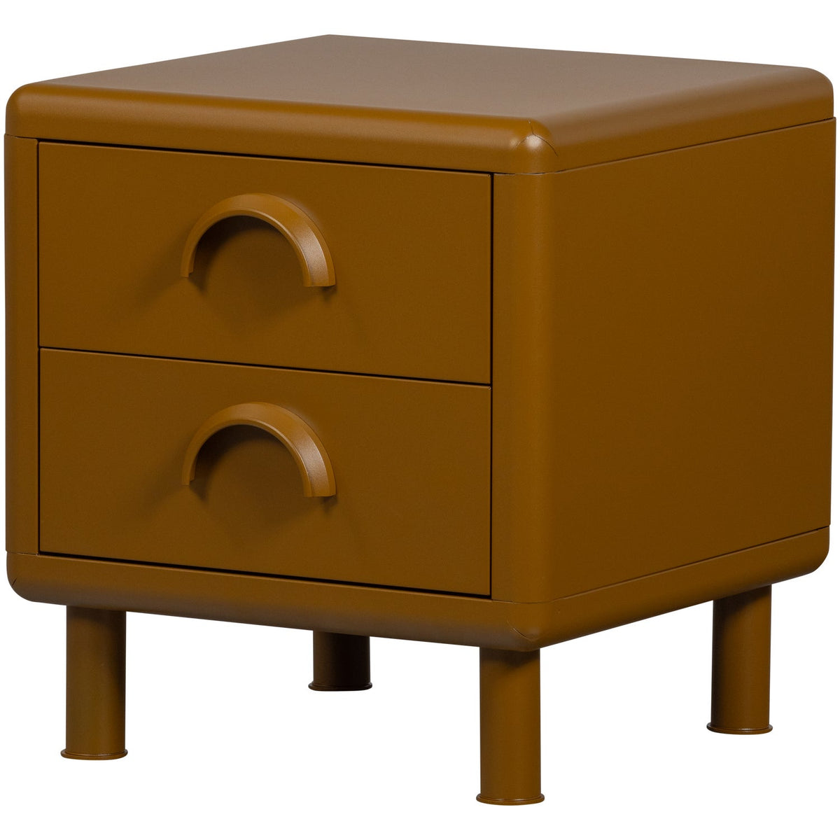 Comodino 2 cassetti con piede in metallo Rune 42x45 cm