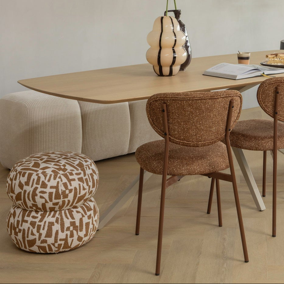 Pouf in tessuto intrecciato Anic 43x40 cm