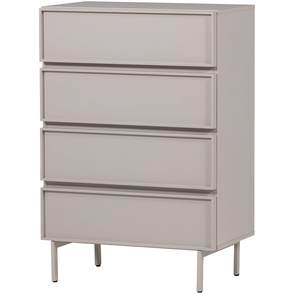 Cassettiera 4 cassetti grigio perla Tivo 102x70 cm