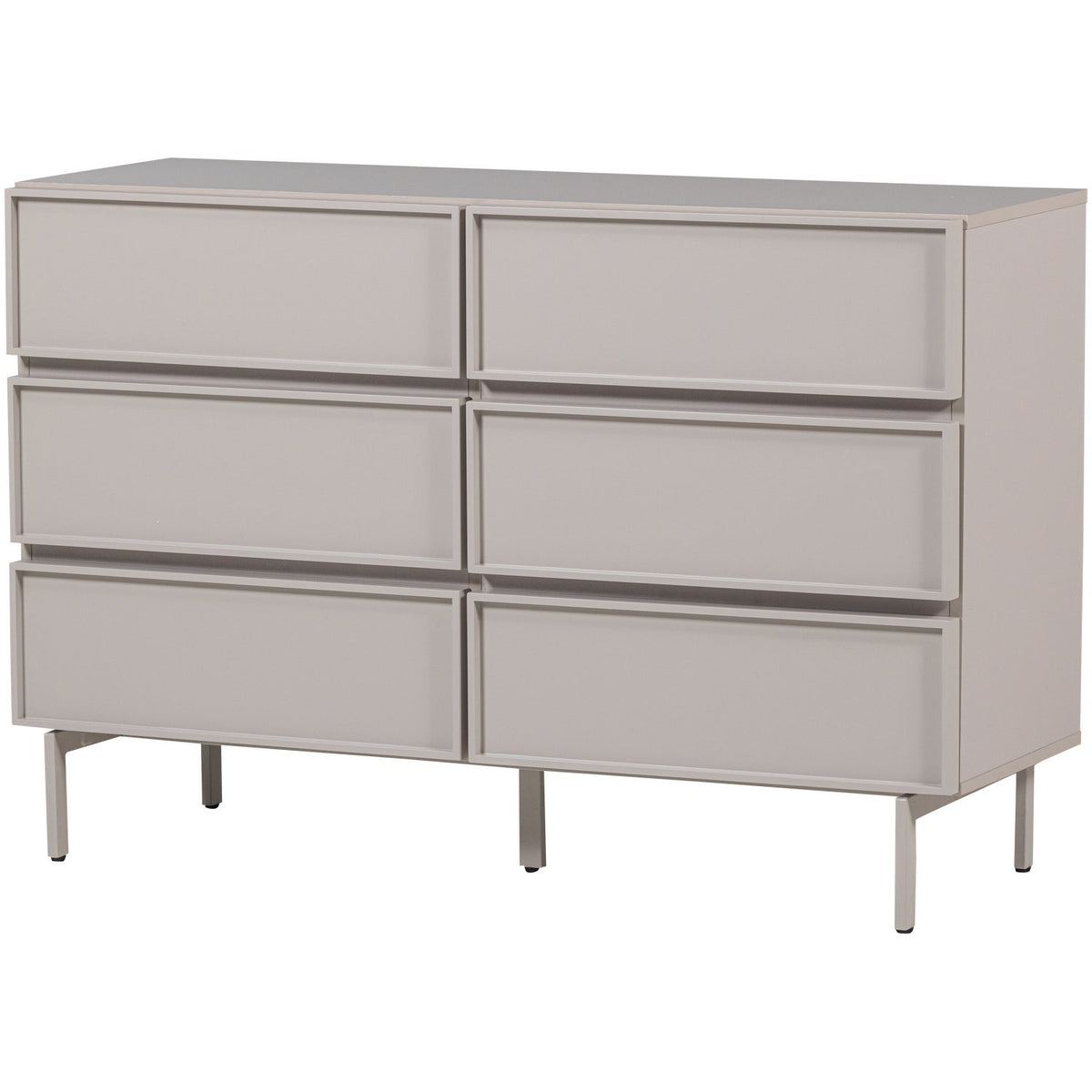 Cassettiera 6 cassetti grigio perla Tivo 120x80 cm